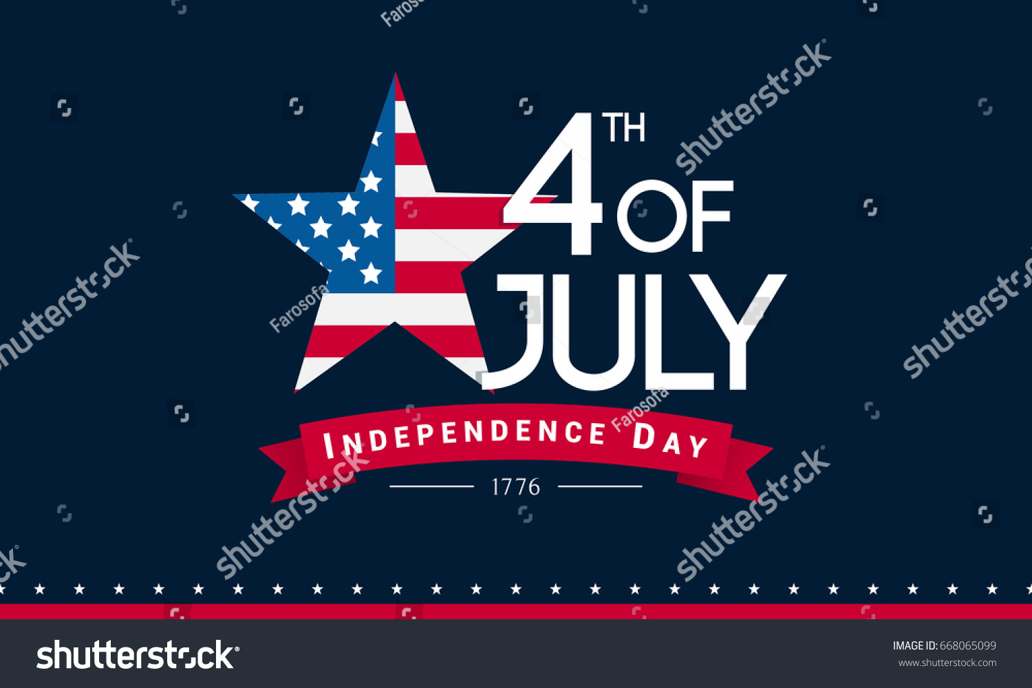 4th July Banner Vector Illustration Independence Stock Vector (Royalty ...