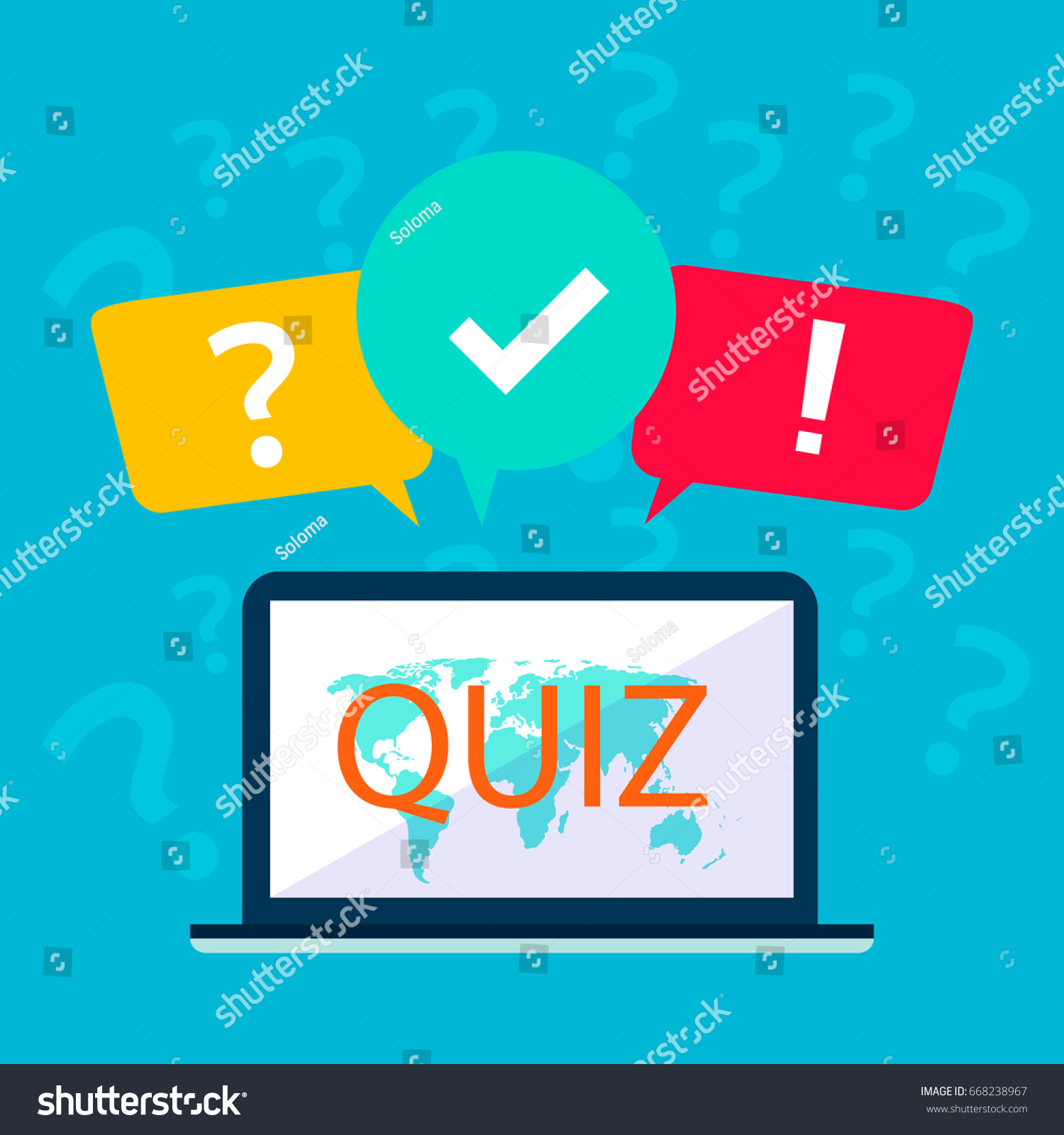 Quiz Vector Concept Quiz Online On Stock Vector (Royalty Free ...