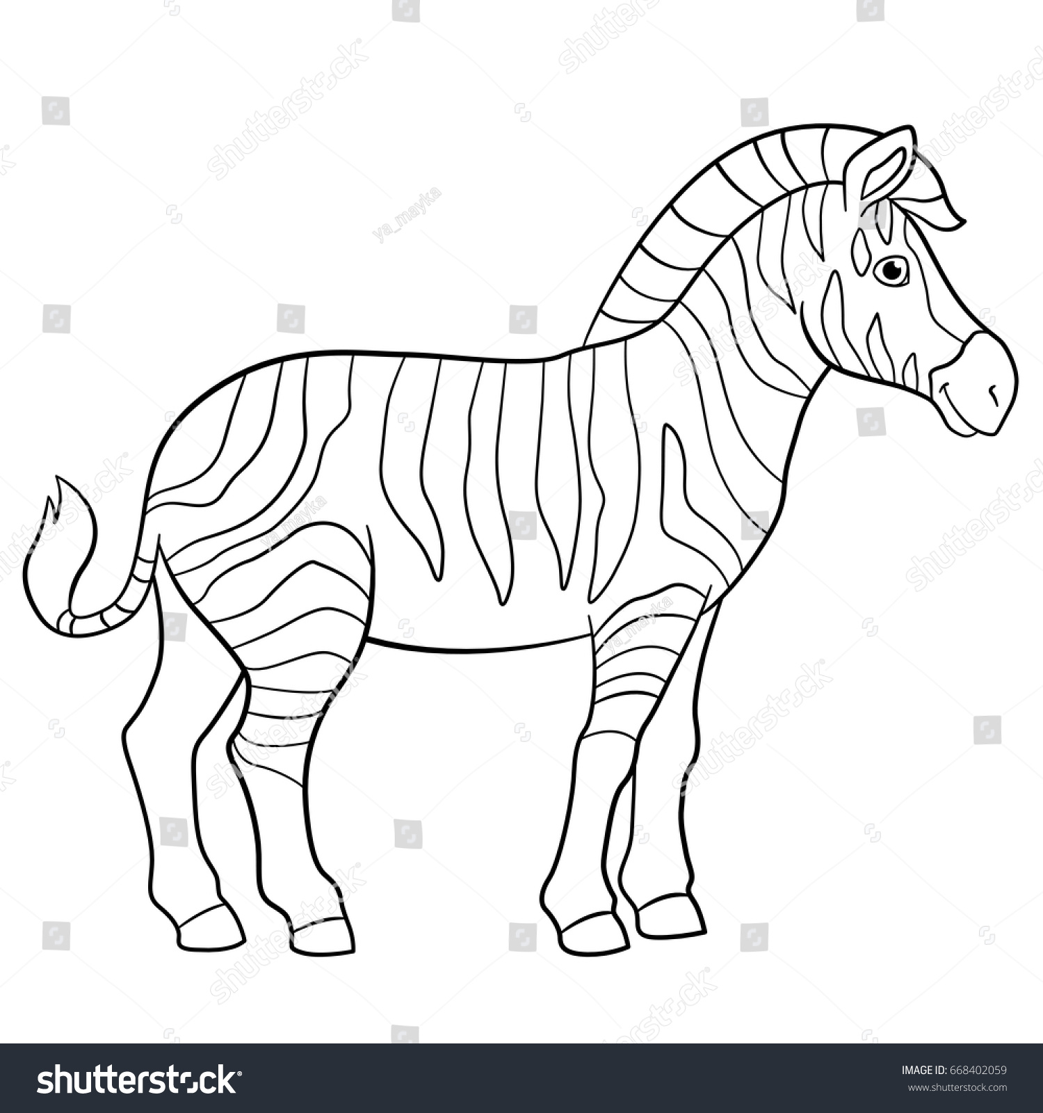 Раскраска зебра для детей