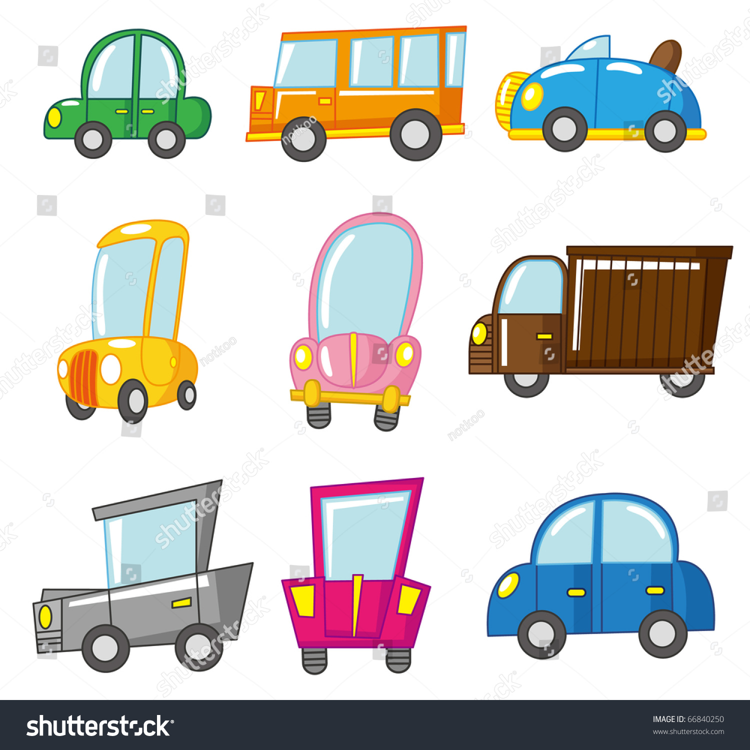 Cartoon Car Stock Vector (Royalty Free) 66840250 | Shutterstock