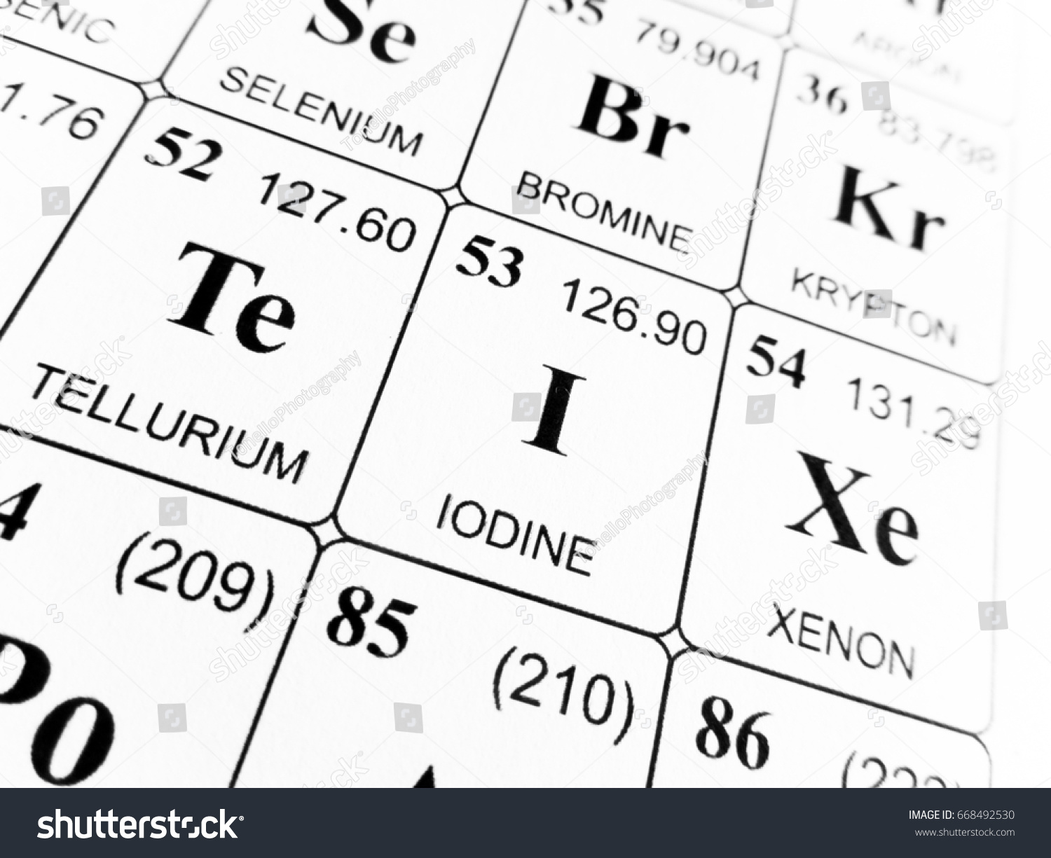 Iodine On Periodic Table Elements Stock Photo 668492530 | Shutterstock