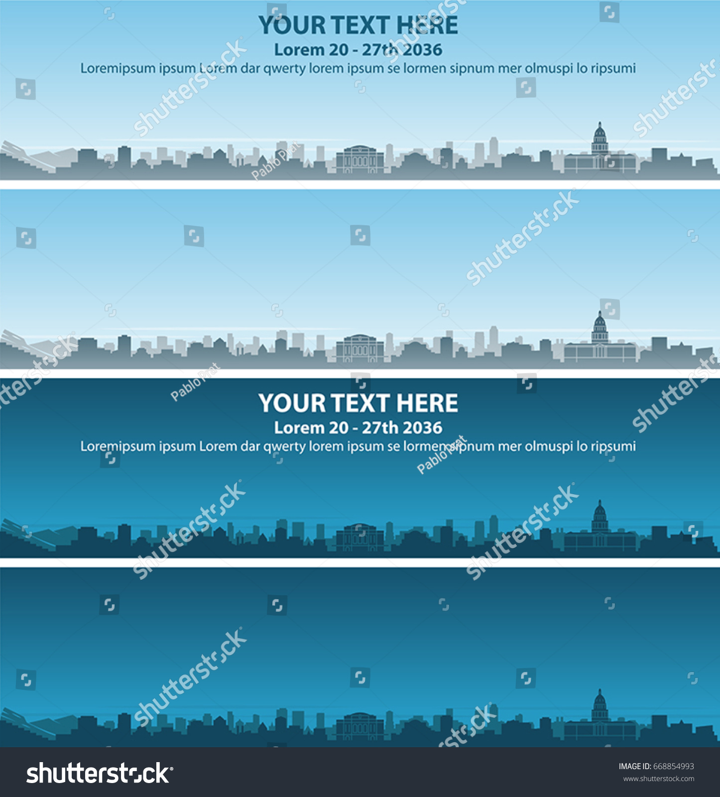 Denver Skyline Event Banner Stock Vector (Royalty Free) 668854993 ...