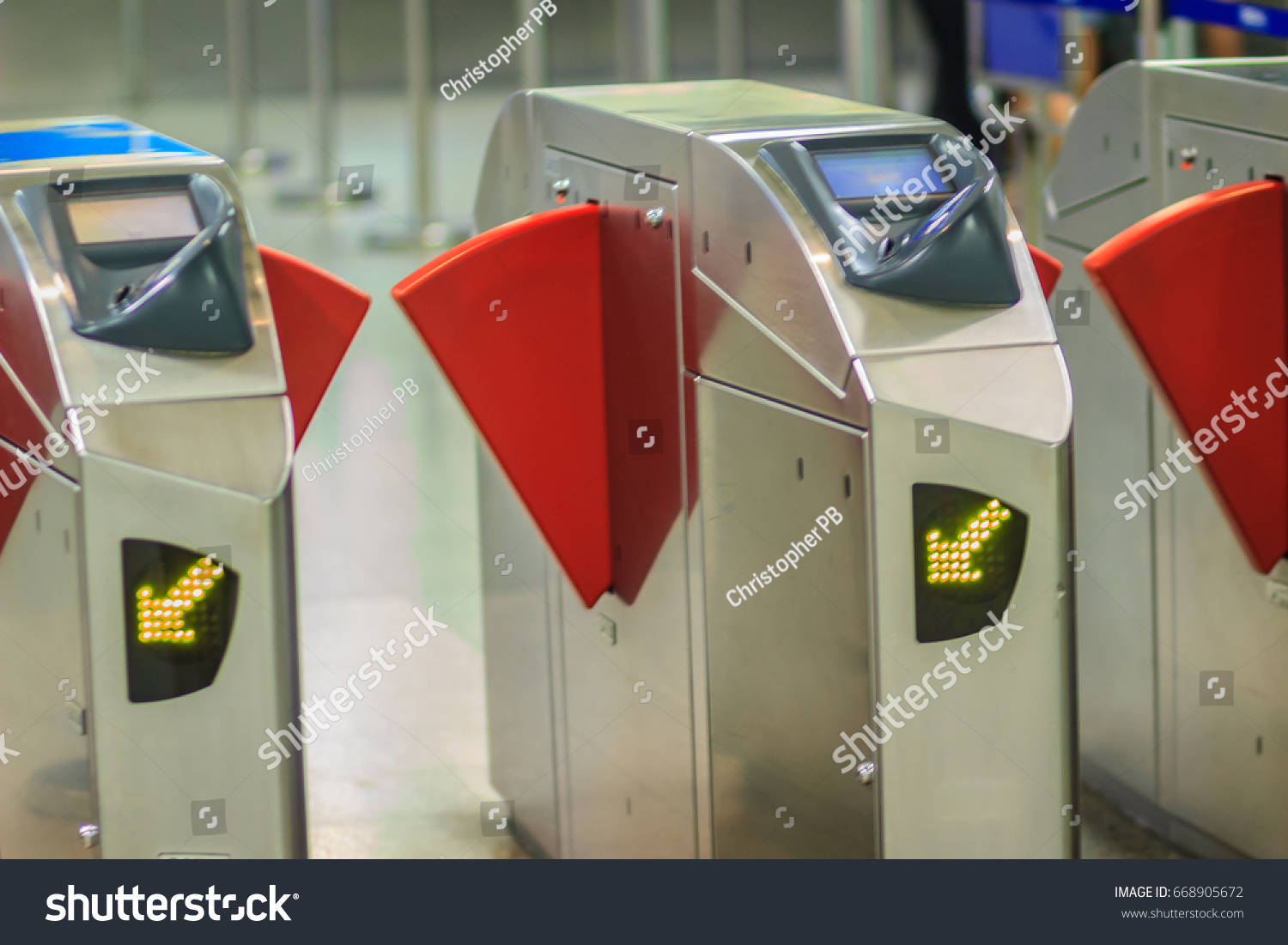 Automatic Access Control Ticket Barriers Subway Stock Photo 668905672 ...