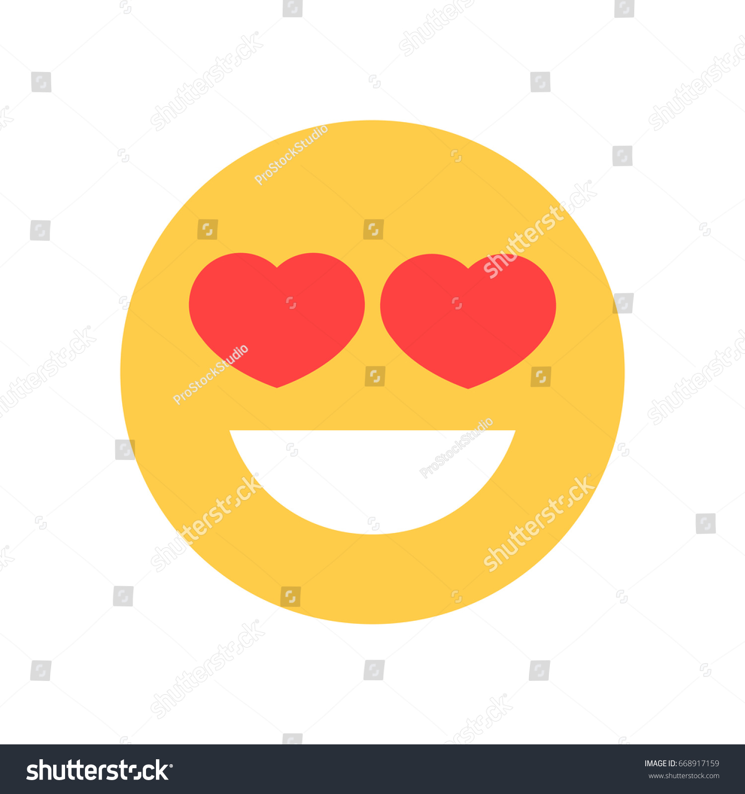 Yellow Smiling Cartoon Face Heart Shape Stock Vector (Royalty Free ...