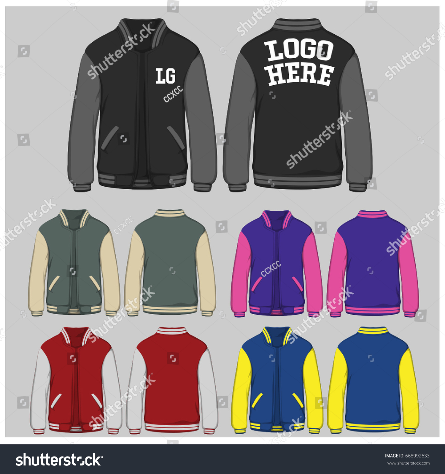 Team Jacket Template Vector Stock Vector (Royalty Free) 668992633 ...