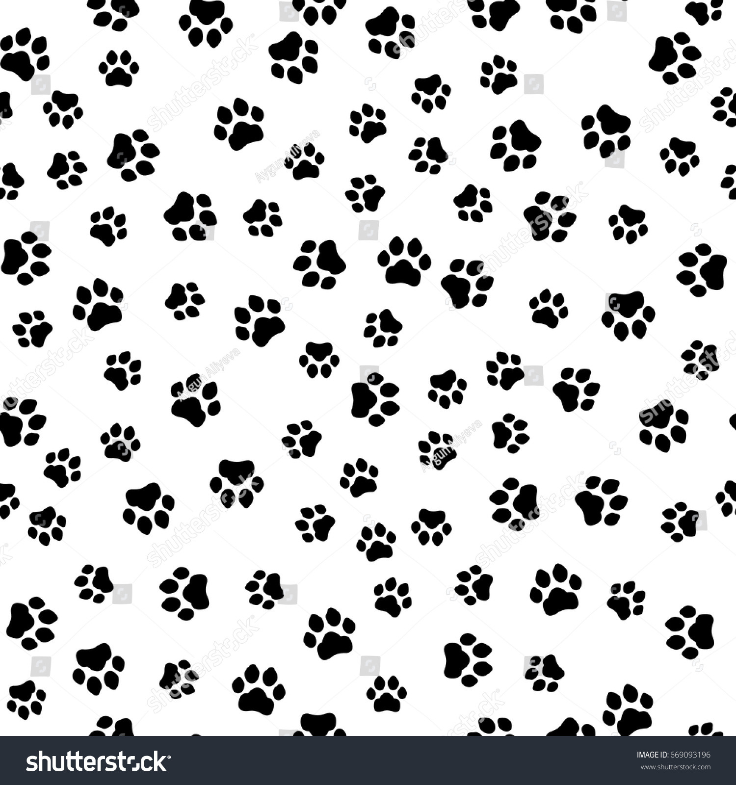 Paw Print Seamless Traces Cat Textile Stock Vector (Royalty Free ...