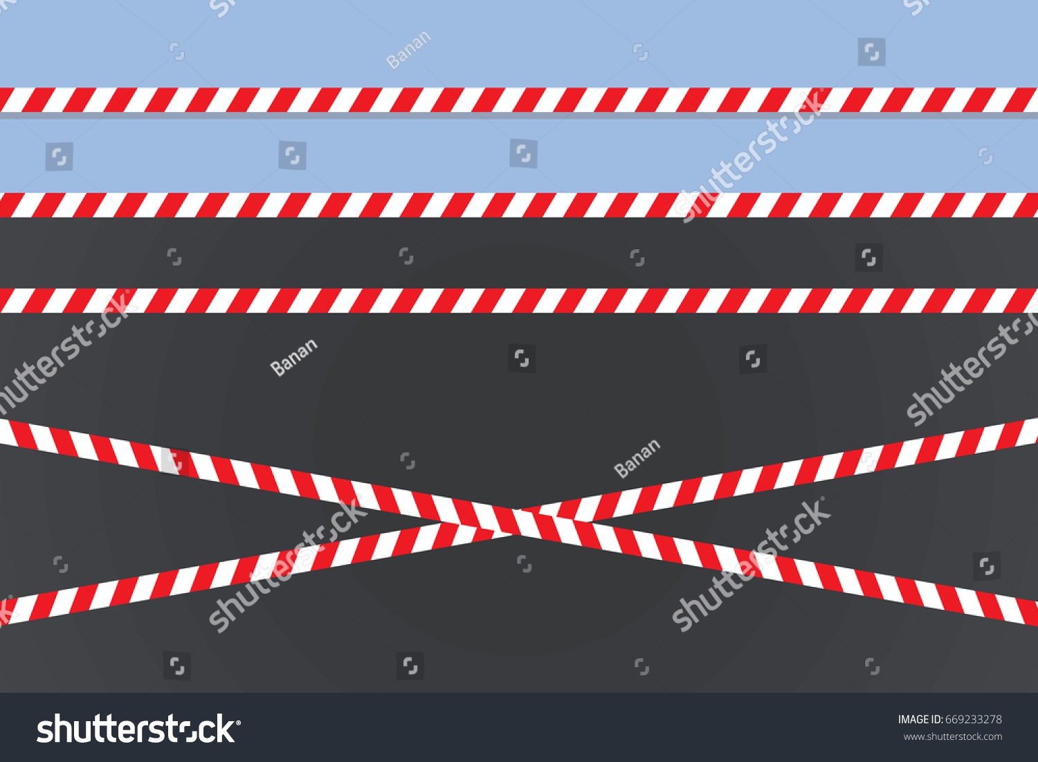 Red White Danger Tapes Caution Lines Stock Vector (Royalty Free ...