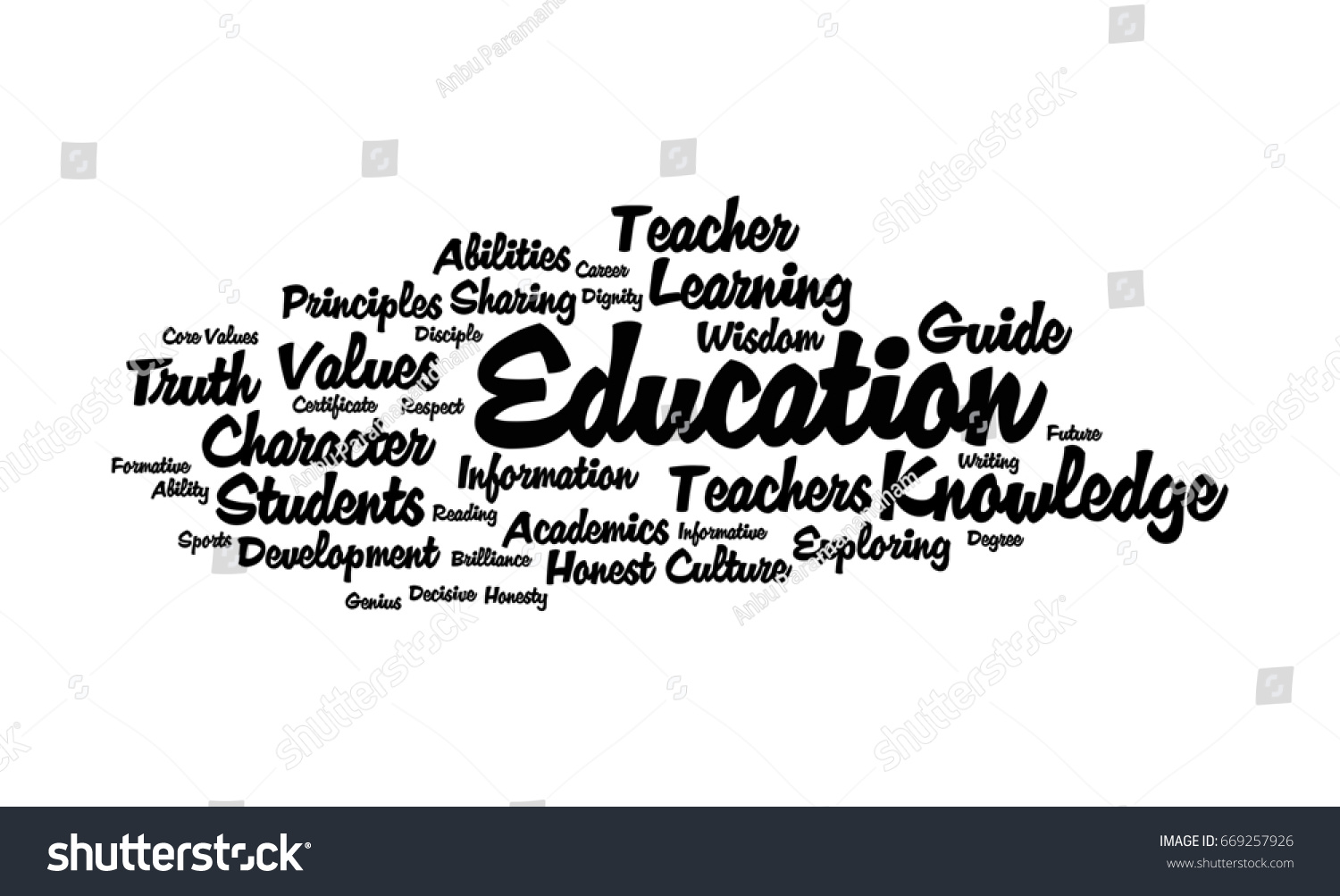 Education Word Cloud Stock Illustration 669257926 Shutterstock