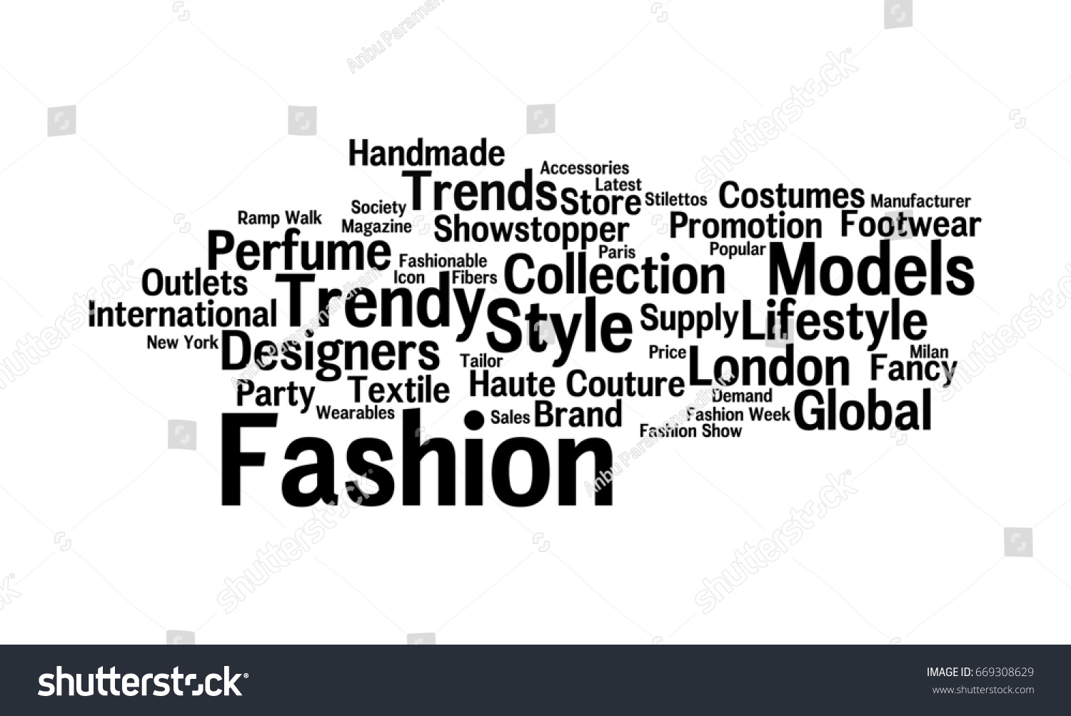 Fashion Word Cloud Stock Illustration 669308629 | Shutterstock