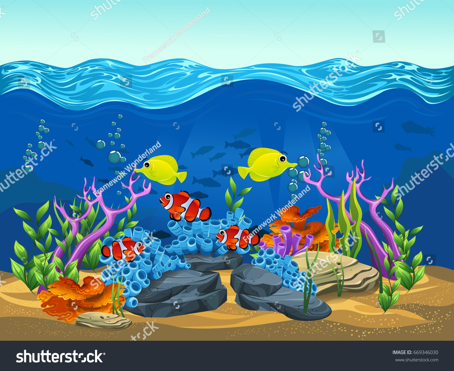 Beauty Landscape Sea Vector Illustration Sea Stock Vector (Royalty Free ...