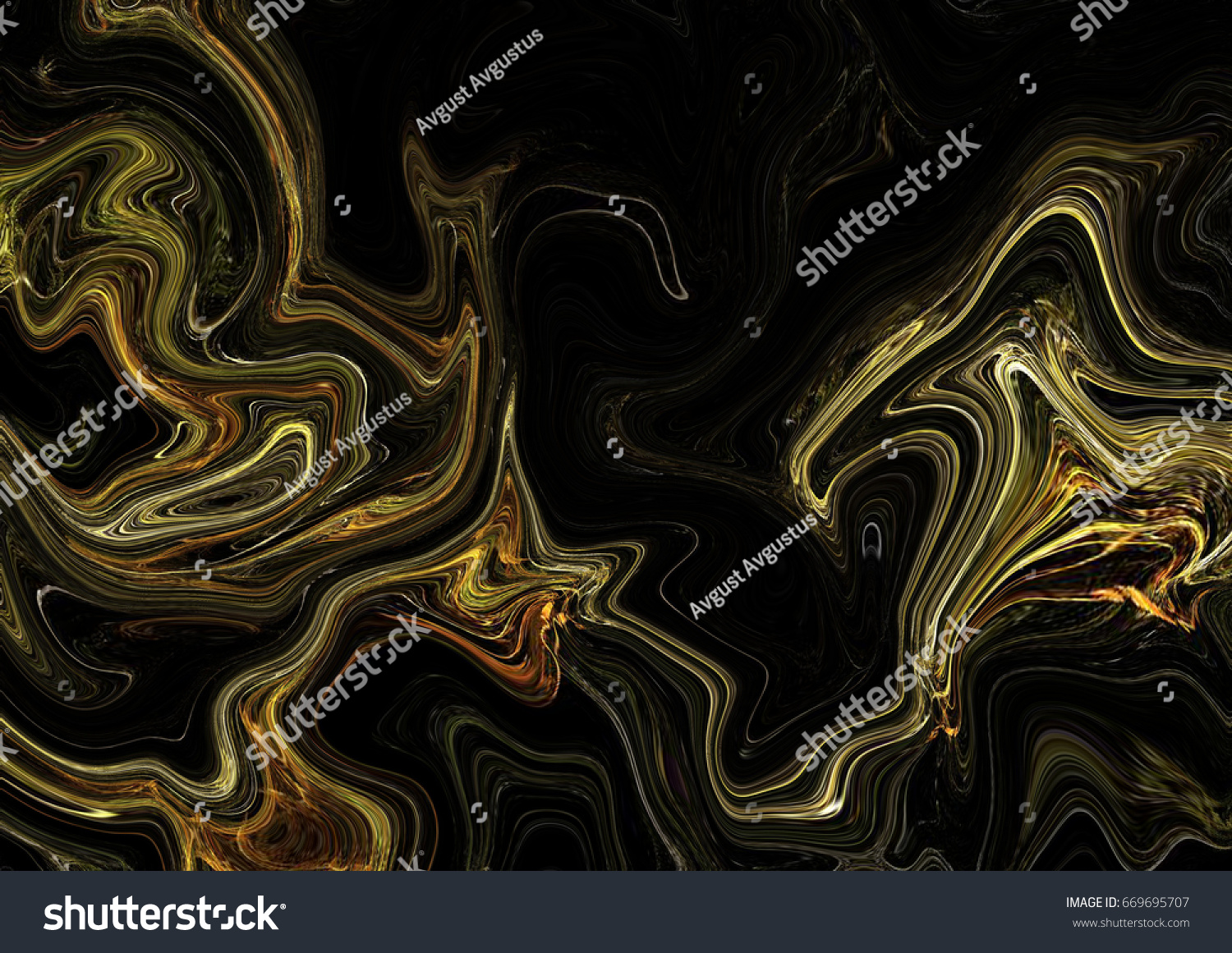 Gold Black Background Marble Texture Design Stock Illustration