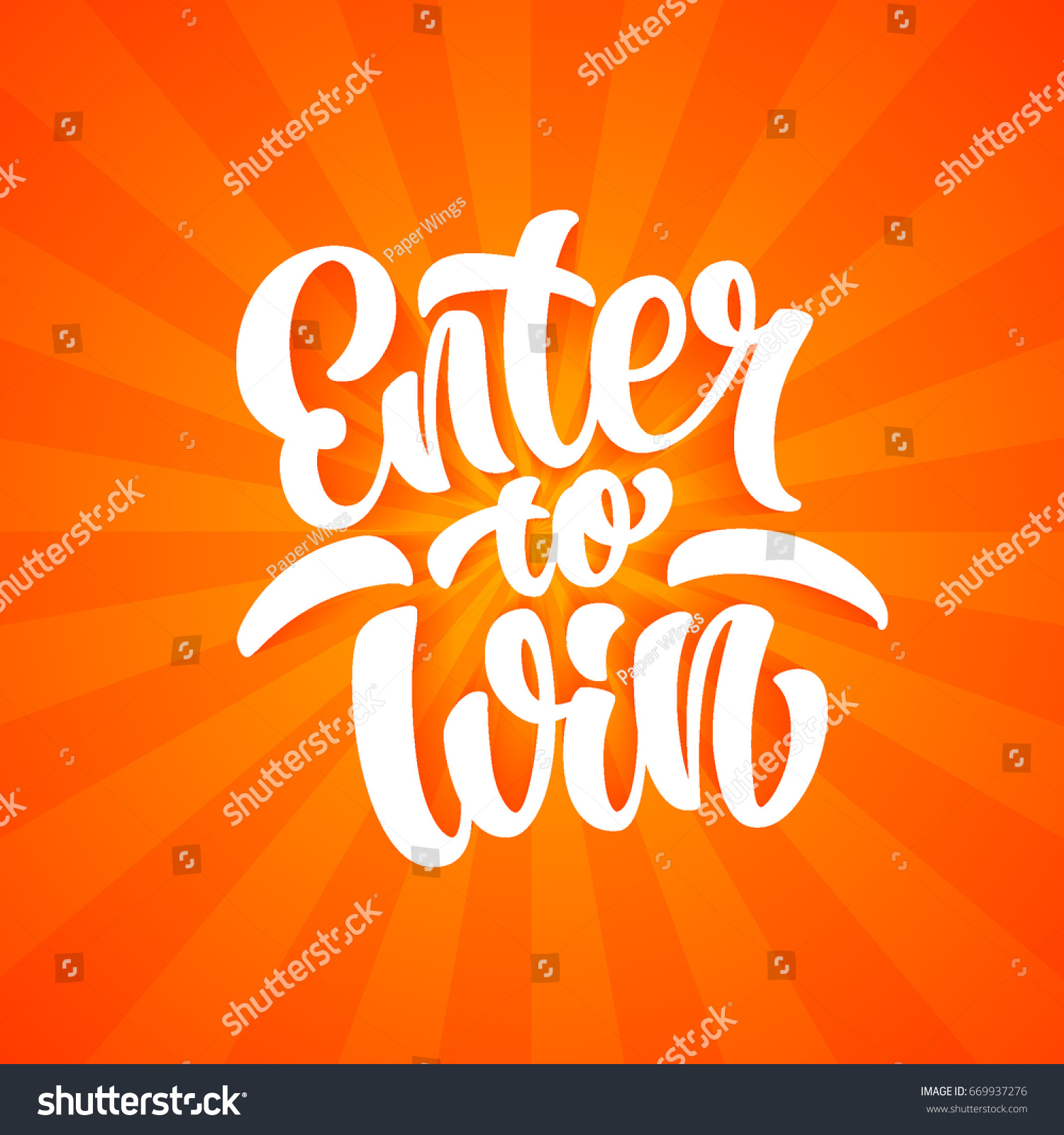 Enter Win Lettering Text Banner Vector Stock Vector (Royalty Free