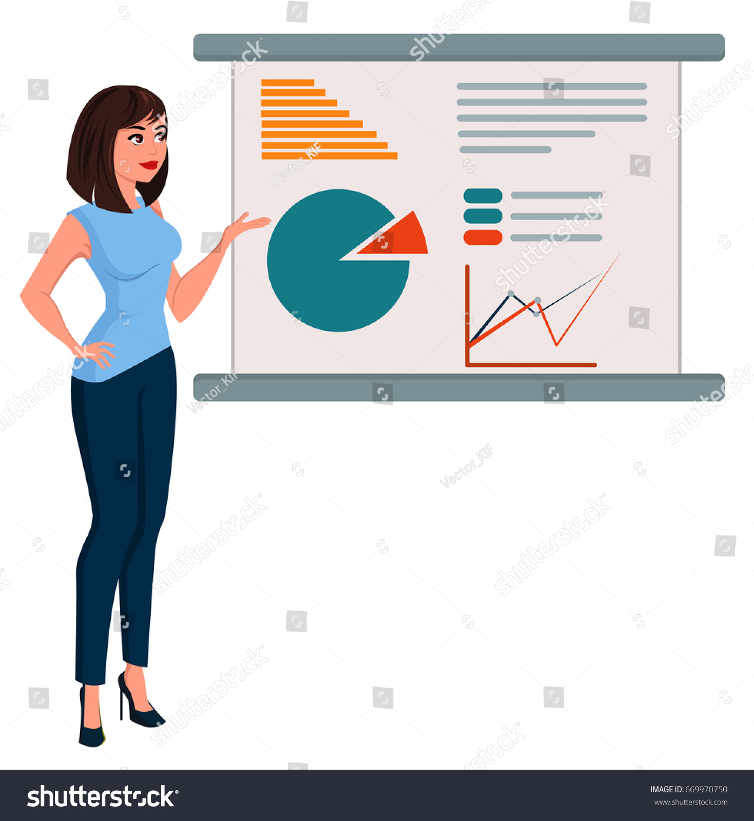 Young Cartoon Business Woman Office Clothes Stock Vector (Royalty Free ...