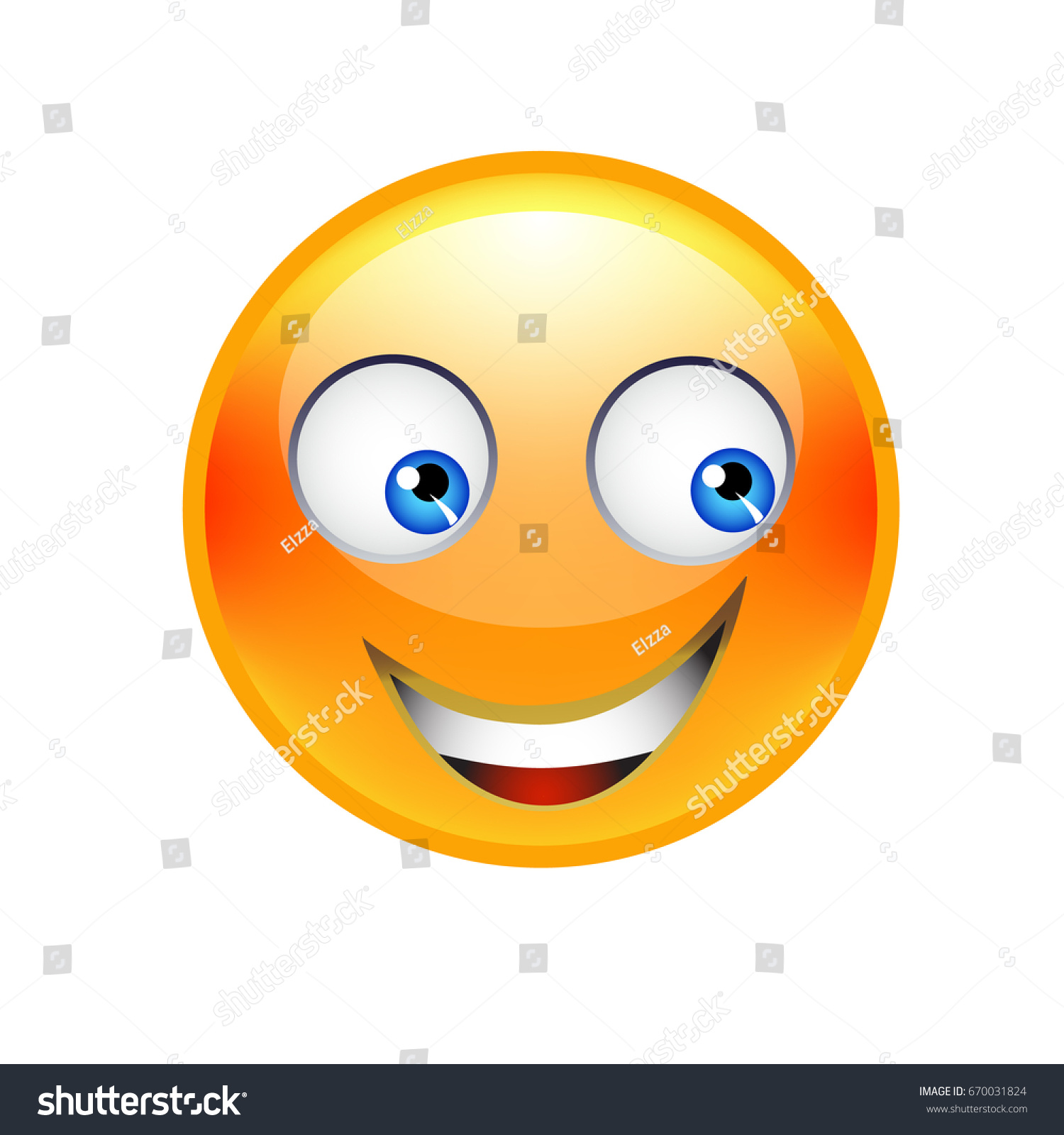 Smiley Embarrassed Flushed Vector Illustration Stock Vector (Royalty ...