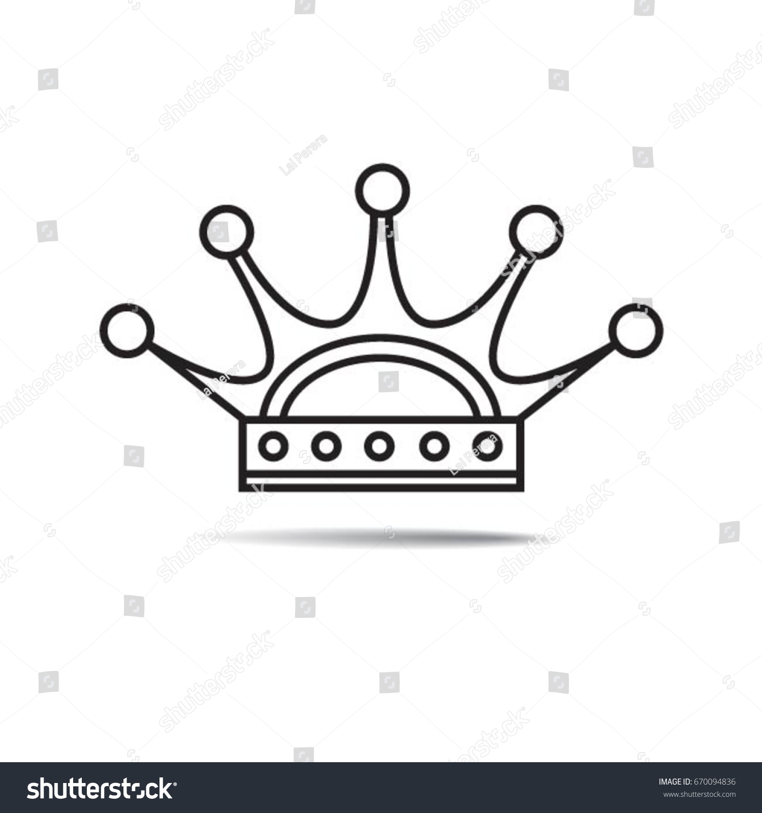 Black Outline Crownvector Drawing Stock Vector (Royalty Free) 670094836 ...