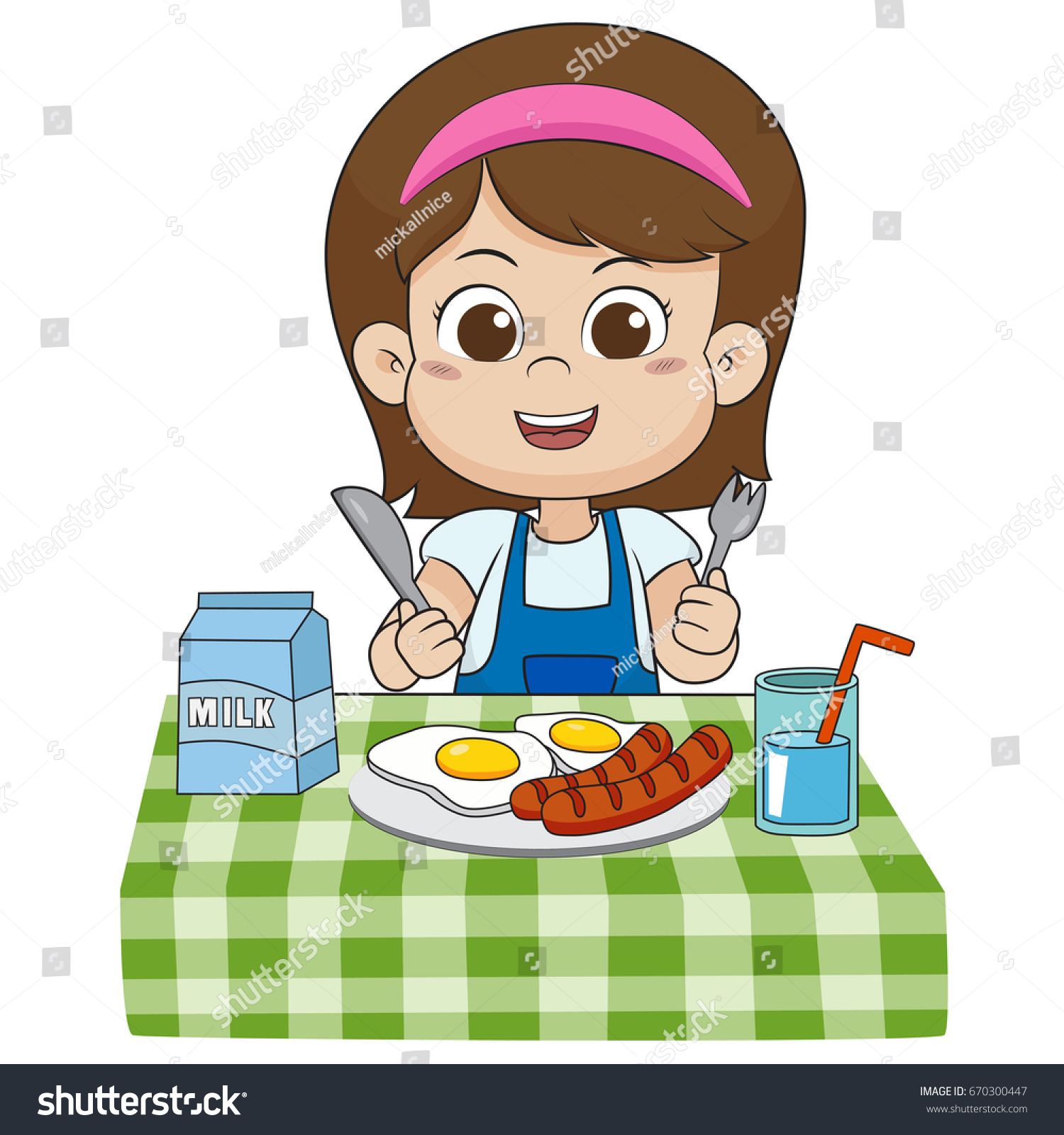 Девочка завтракает для детей