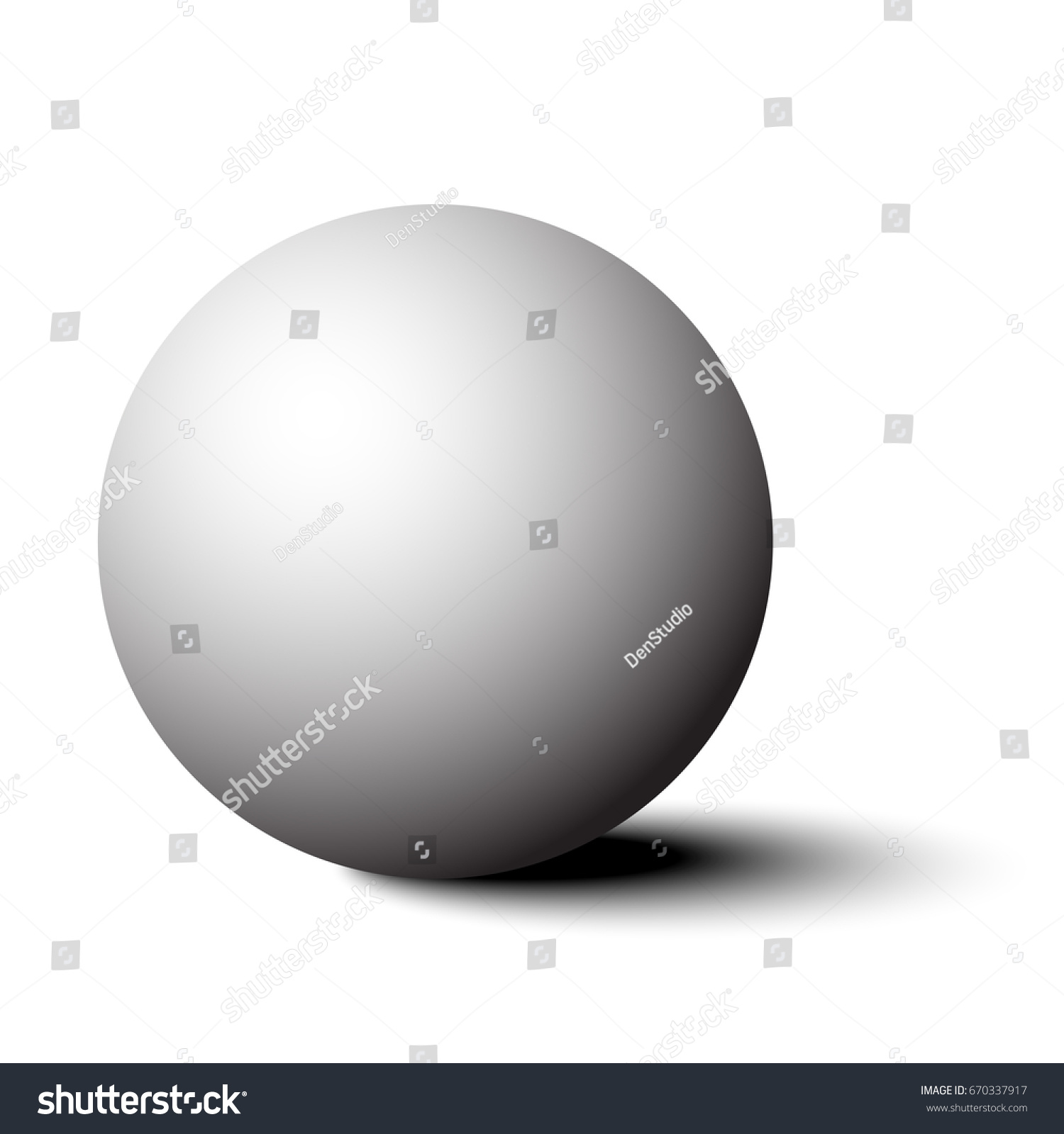 3d White Sphere Shadow Isolated On Stock Vector (Royalty Free ...