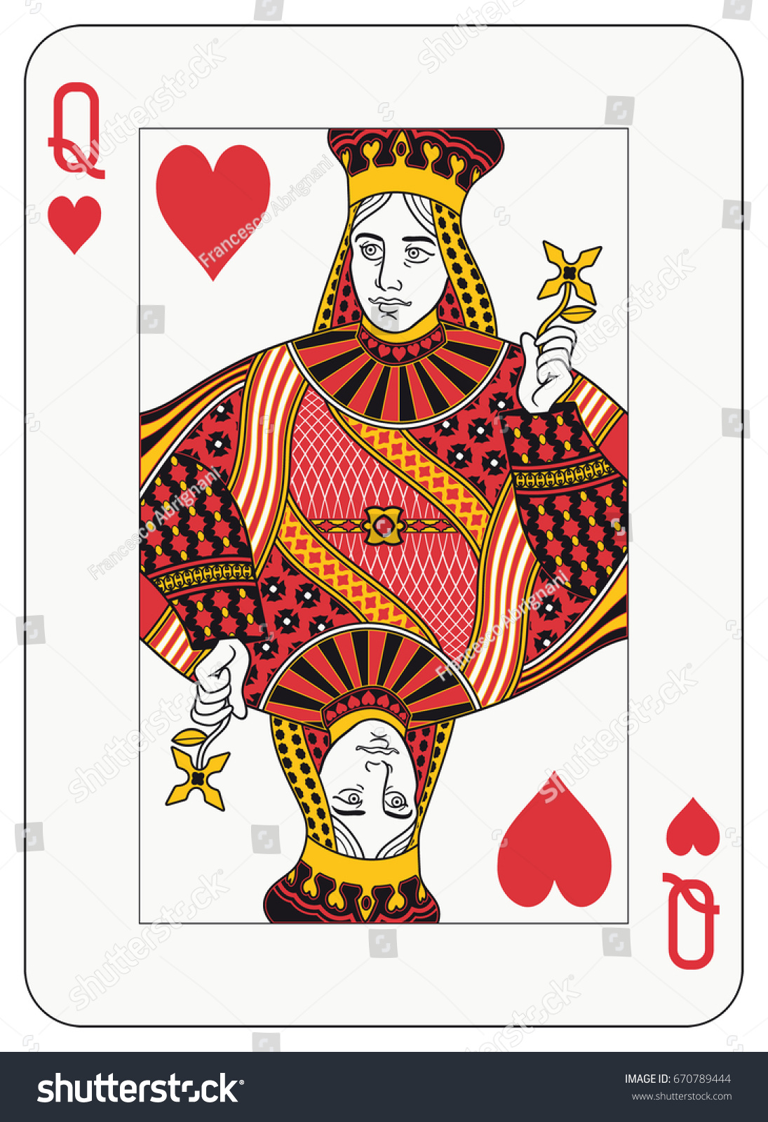 Queen Hearts Playing Card Original Figure Stock Vector (Royalty Free ...