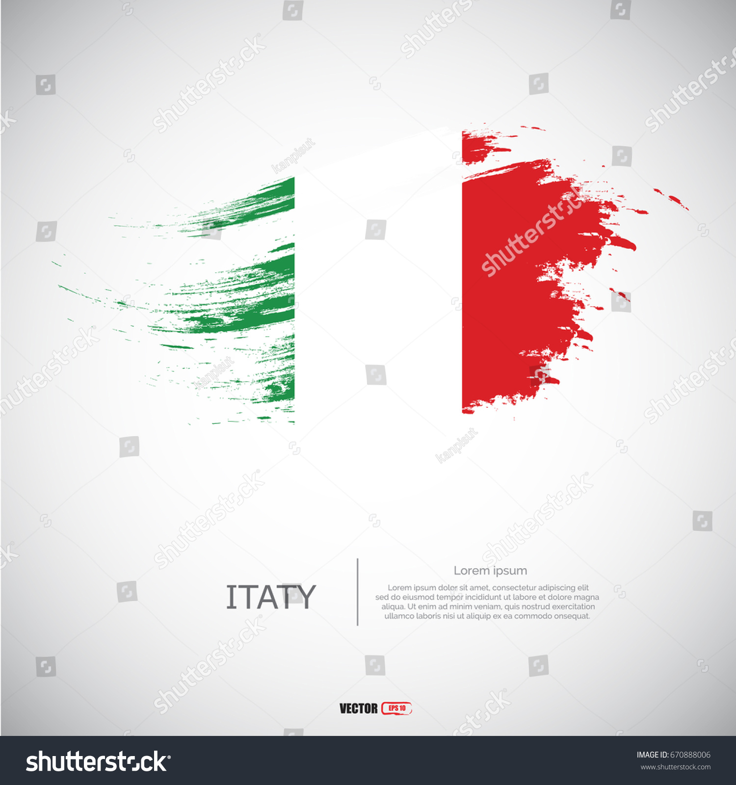 Italy Flag Brush Stroke Background Vector Stock Vector (Royalty Free ...