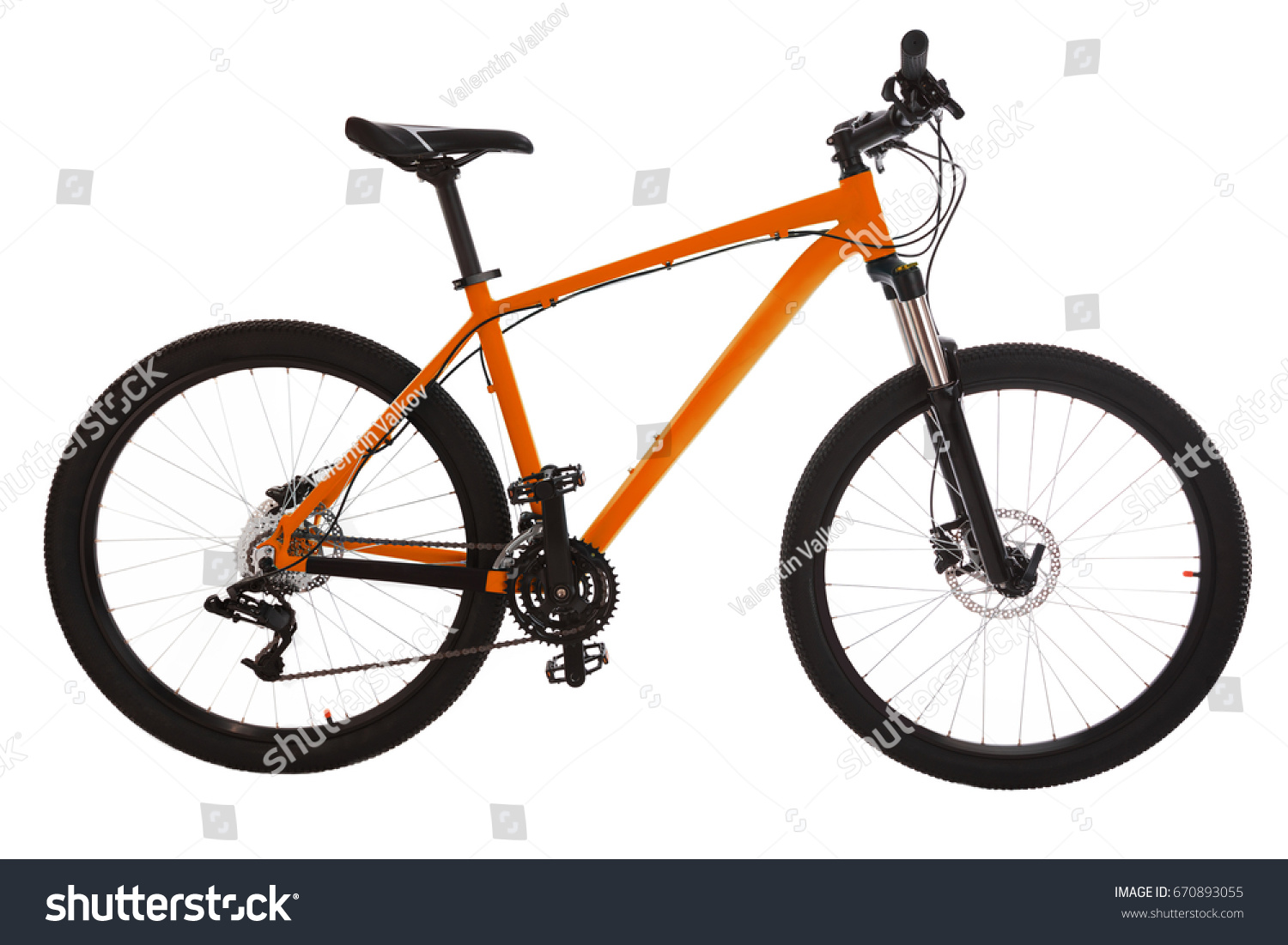 orange and white mountain bike