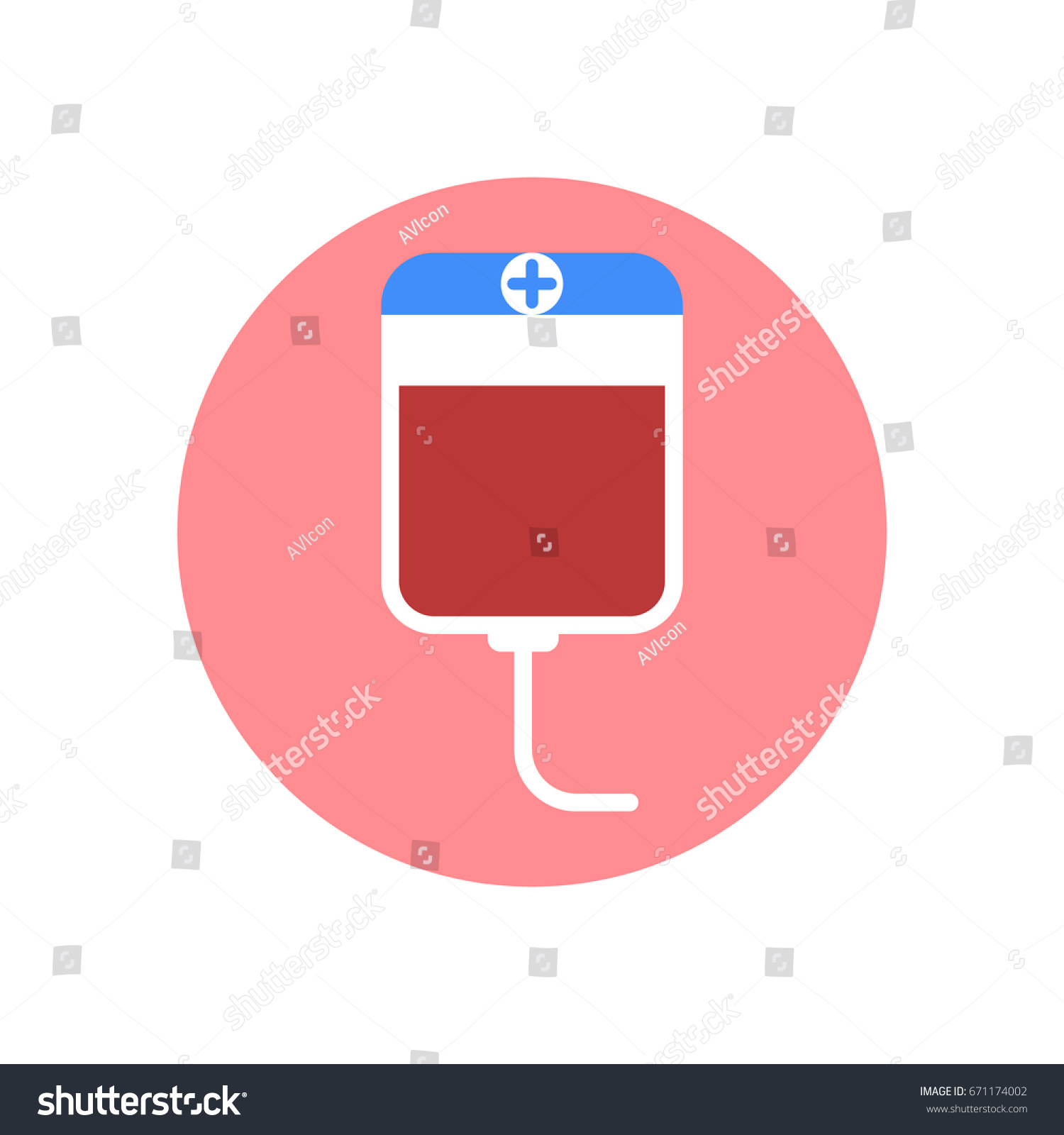 Blood Transfusion Plastic Bag Flat Icon Stock Vector (Royalty Free ...