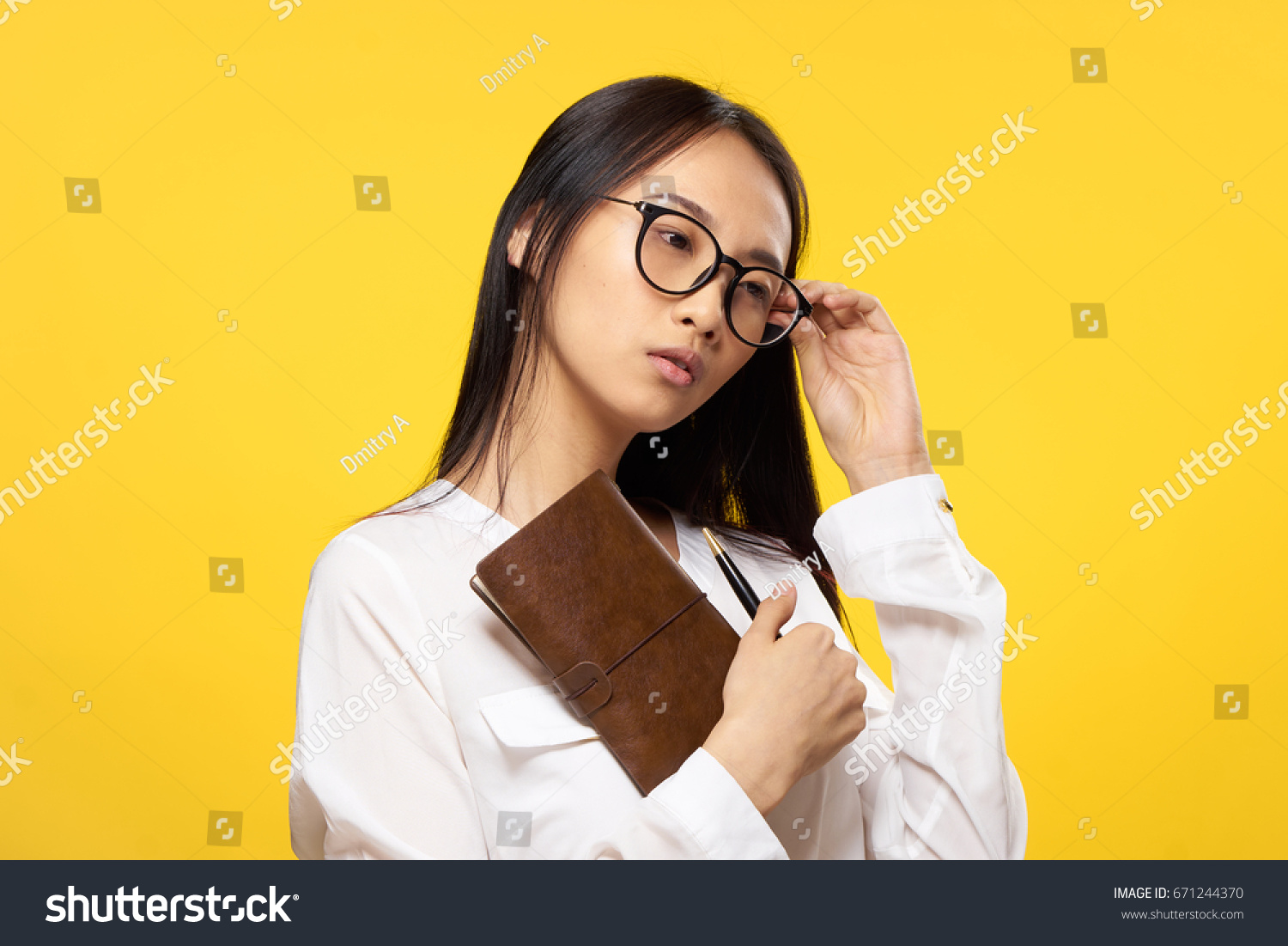 Asian Woman Glasses Stock Photo Shutterstock