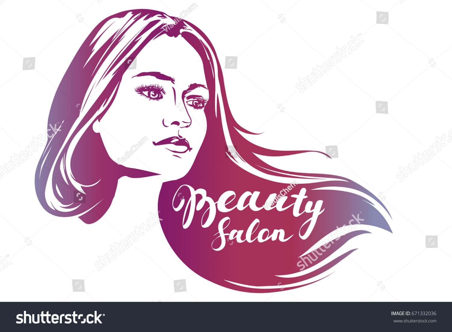 Girl Beautiful Woman Face Hand Drawn Stock Vector Royalty Free 671332036 Shutterstock