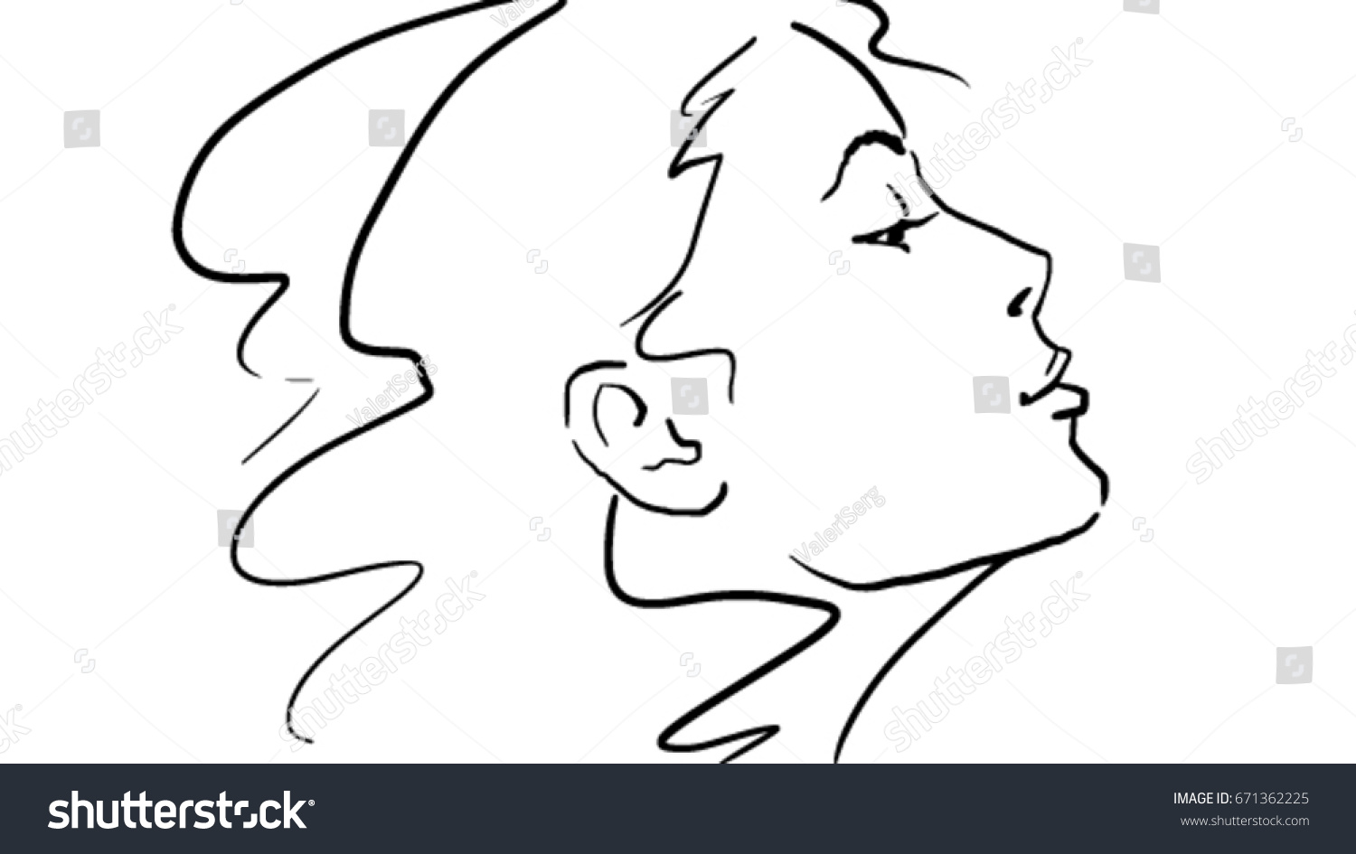 Линия лица карандашом профиль