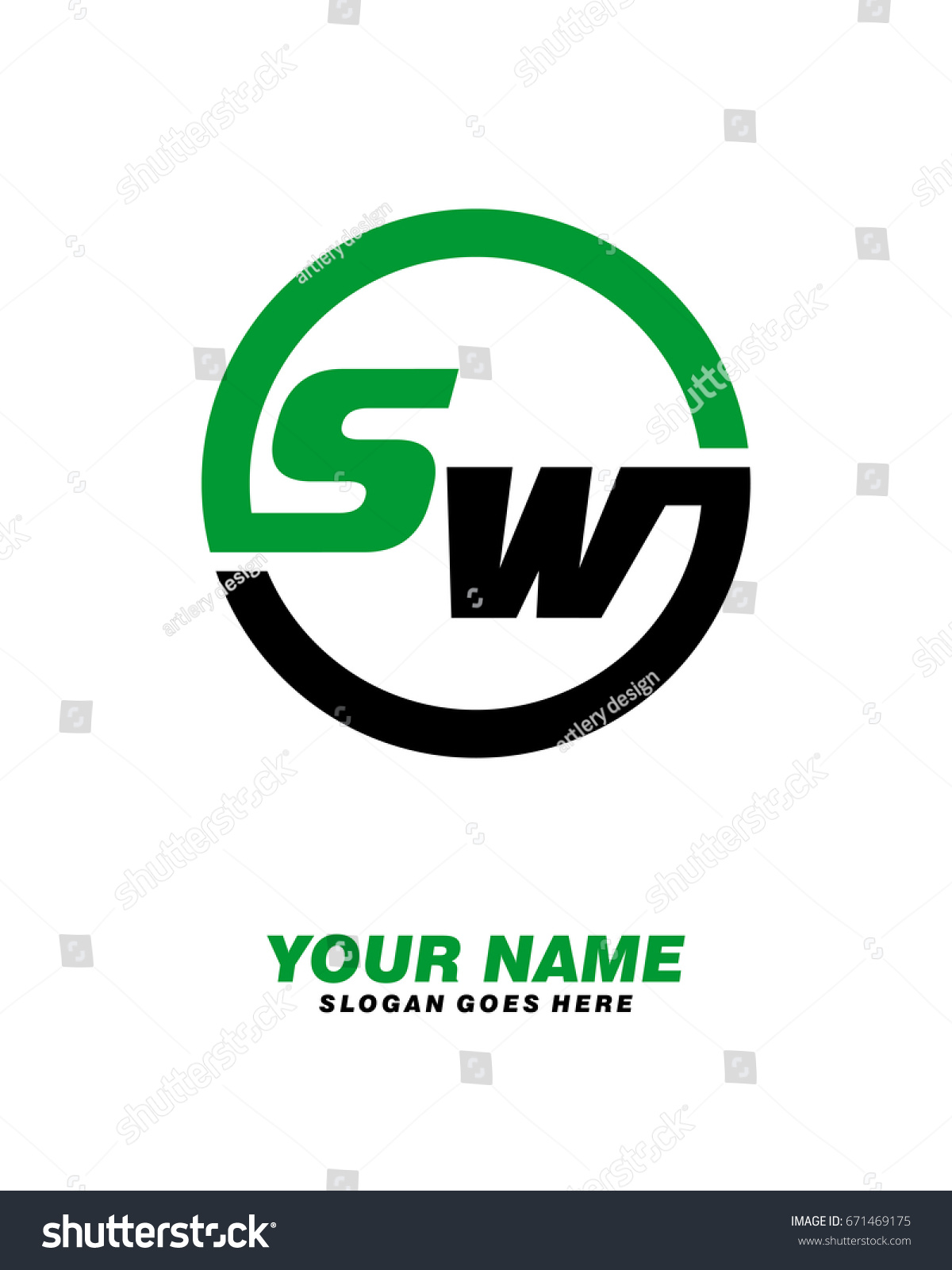 Sw Initial Circle Logo Template Vector Stock Vector (Royalty Free ...