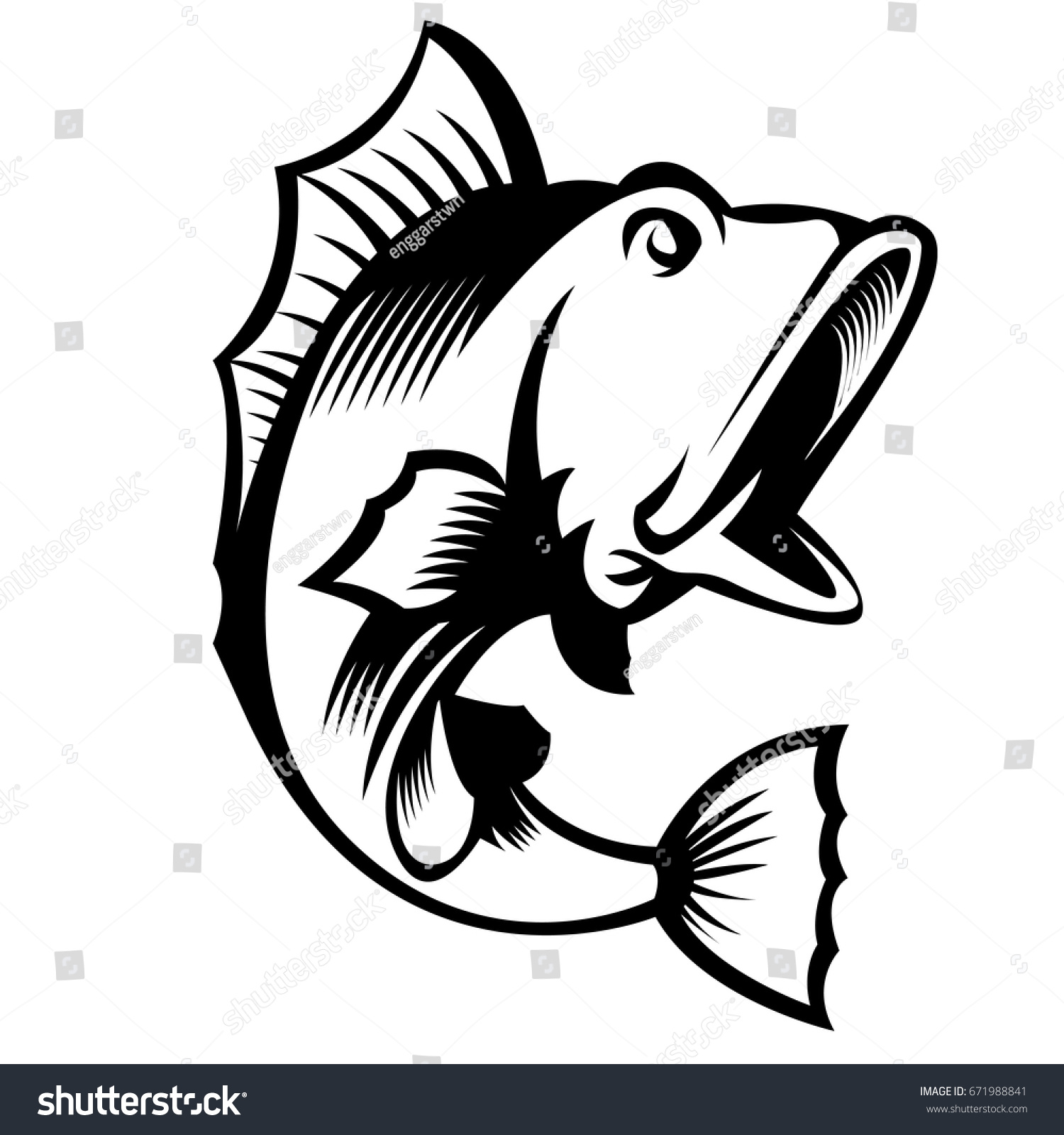 Large Mouth Bass Fish Mascot Logo Stock Vector (Royalty Free) 671988841 ...