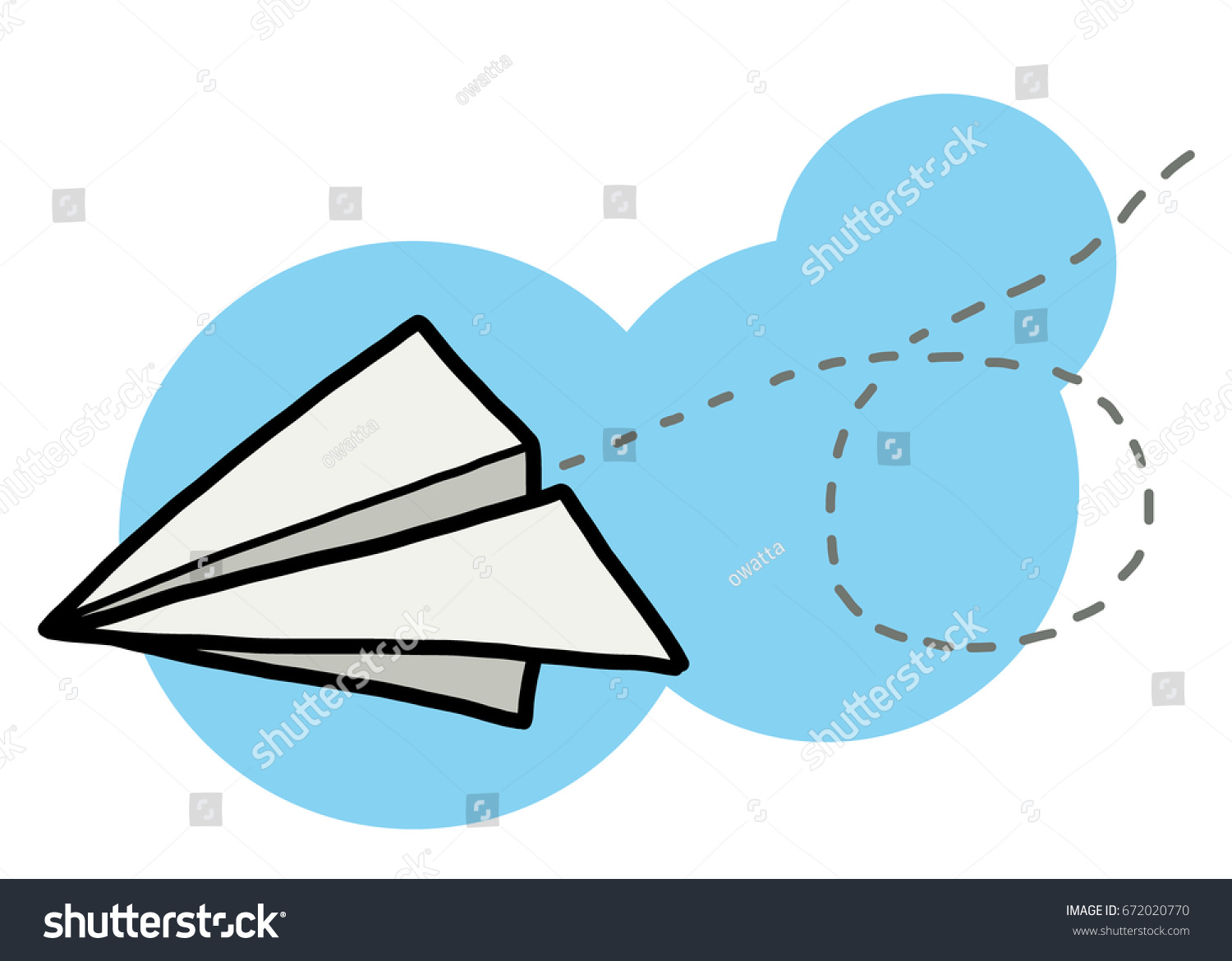 Paper Airplane Cartoon Vector Illustration Hand Stock Vector (Royalty ...