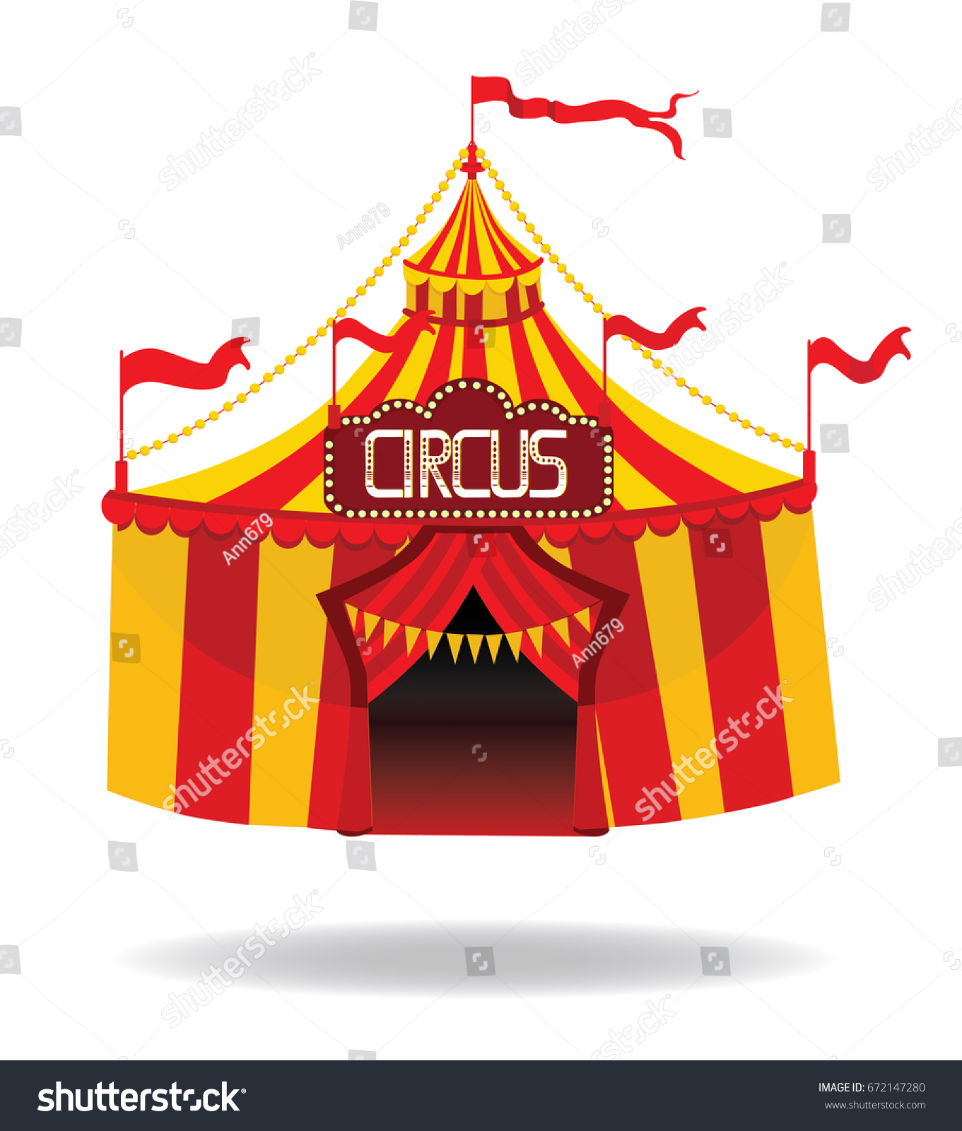 Circus Tent Vector Illustration On White Stock Vector (Royalty Free ...