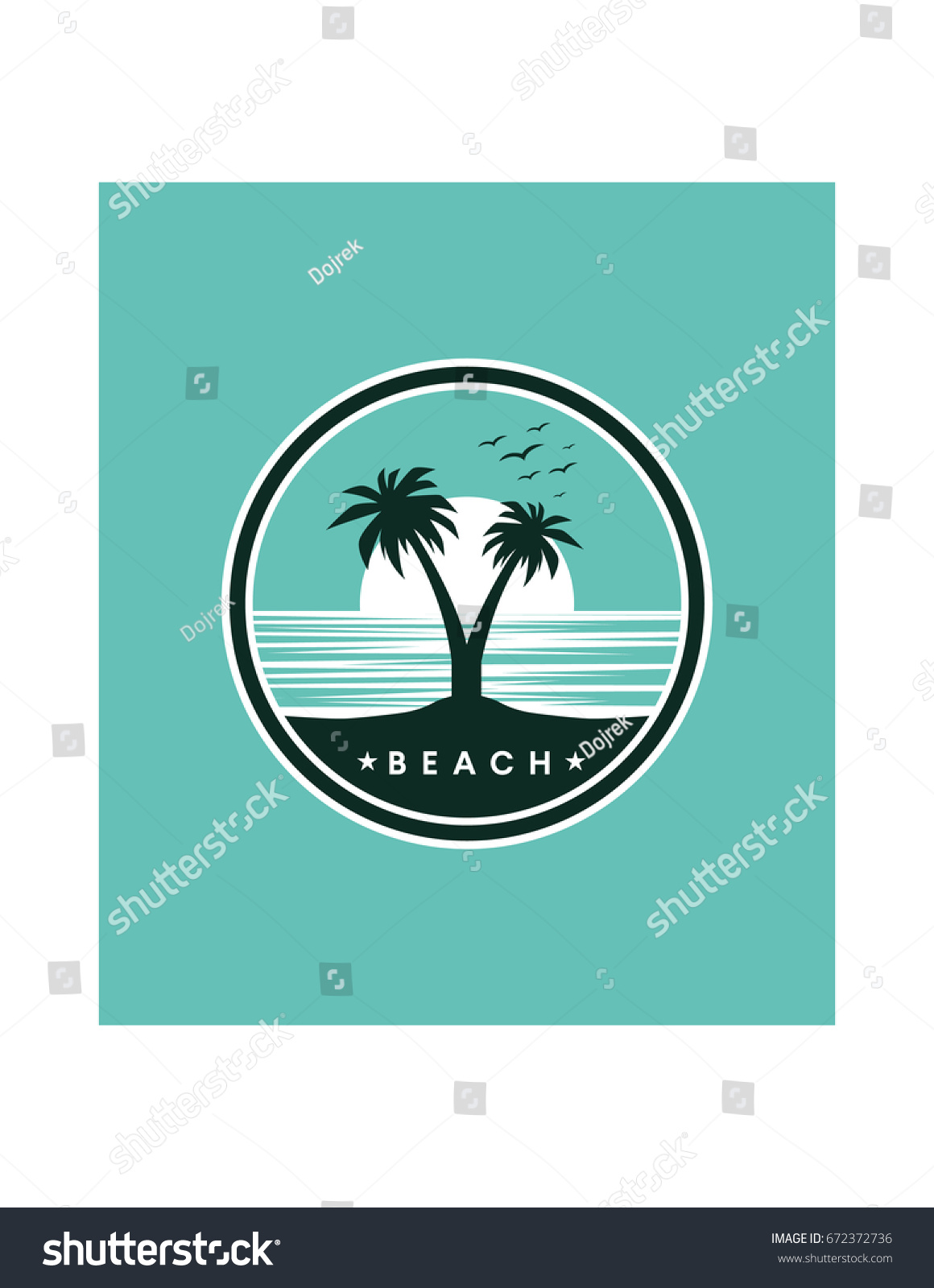 Beach Logo Vector Stock Vector (Royalty Free) 672372736 | Shutterstock