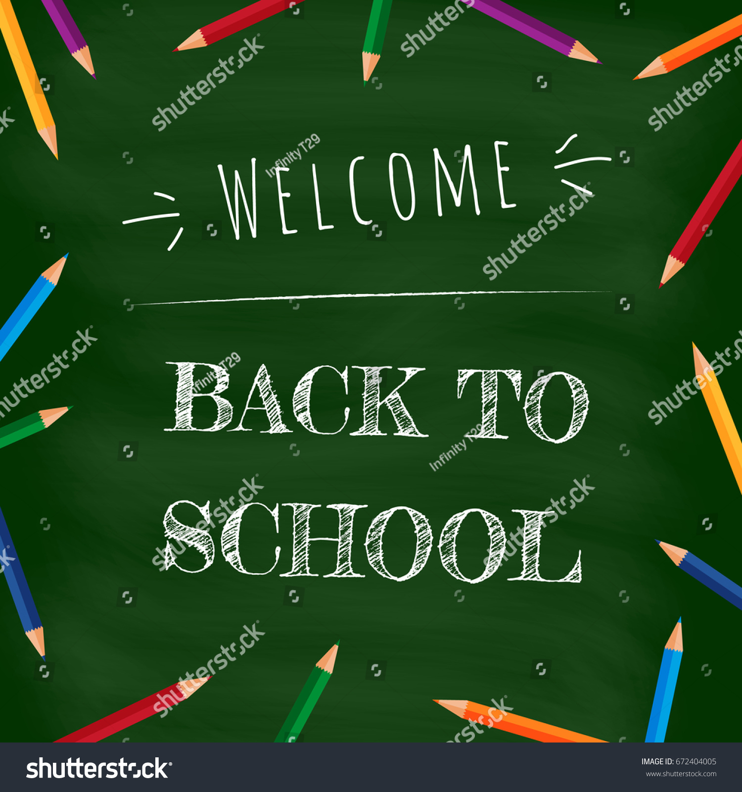 Welcome Back School Banner Crayon Vector Stock Vector (Royalty Free ...