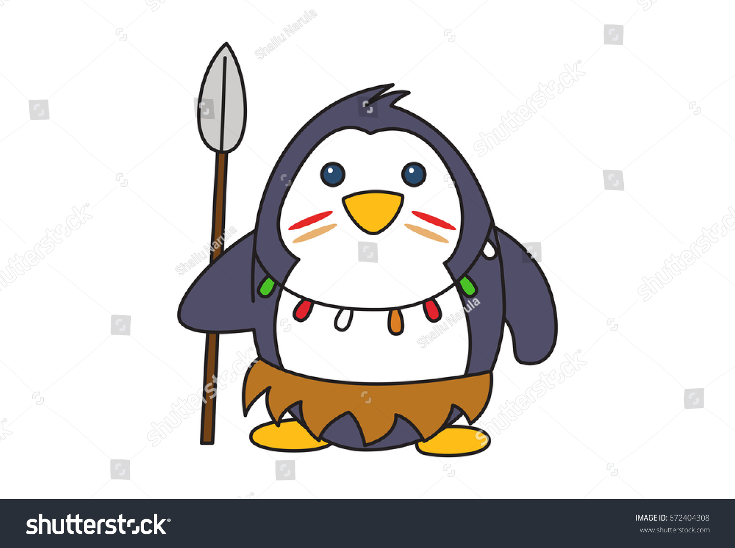 Cute Tribal Penguin Vector Illustration Isolated Stock Vector (Royalty ...