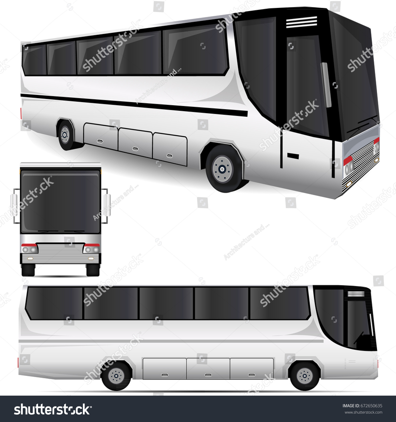 Vector Bus Template Isolated On Background Stock Vector (Royalty Free ...