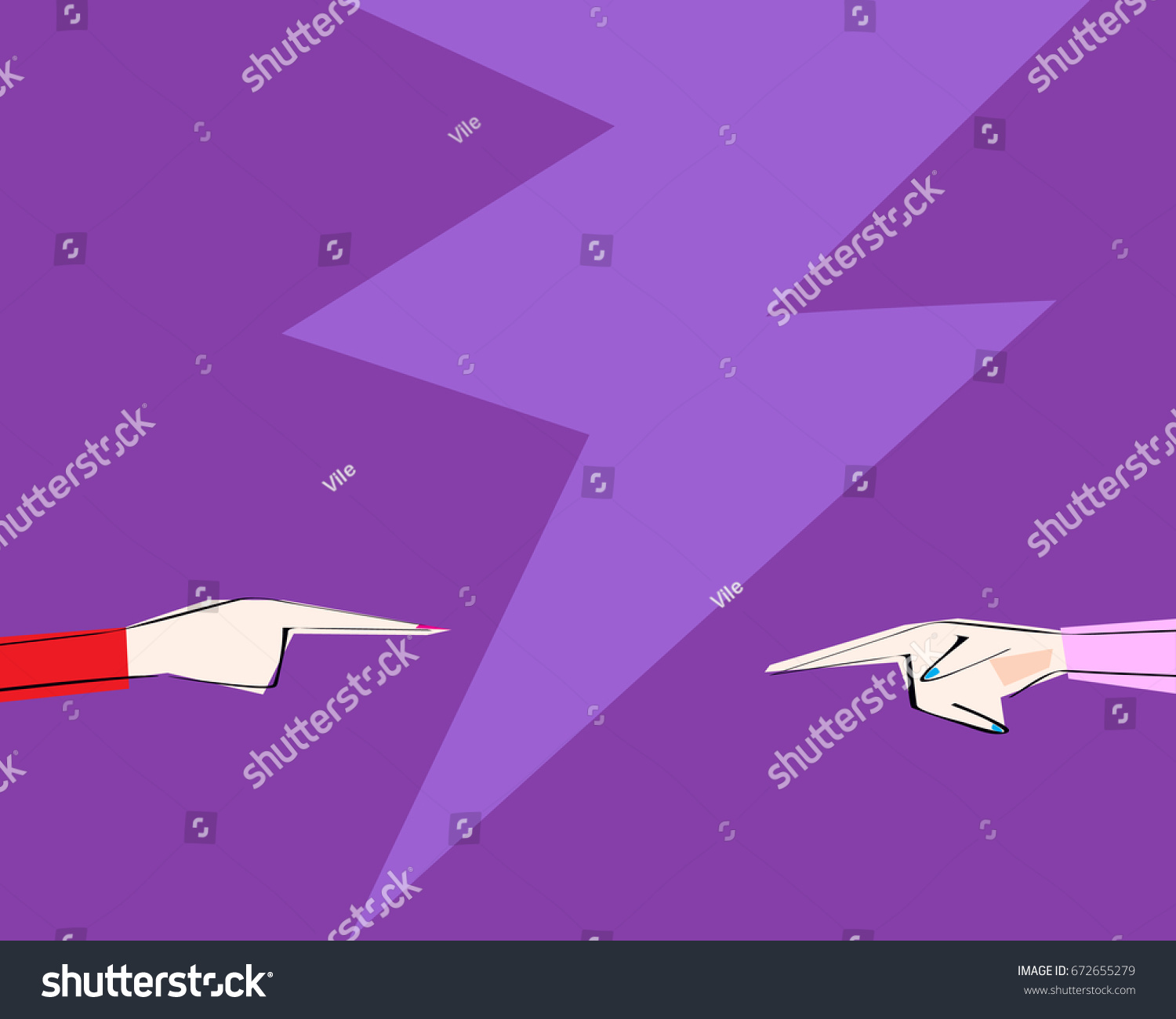 Two Female Hands Pointing Finger Directed Stock Vector Royalty Free 672655279 Shutterstock