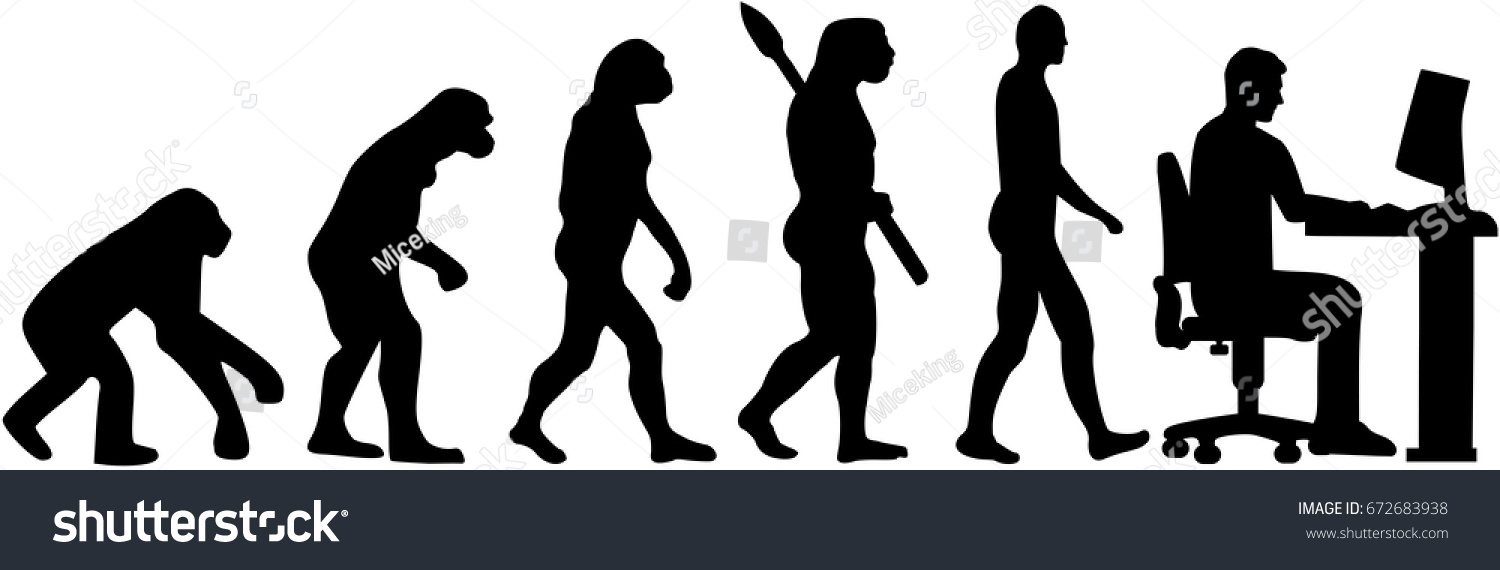 Programmer Developer Silhouette Evolution Stock Vector (Royalty Free ...