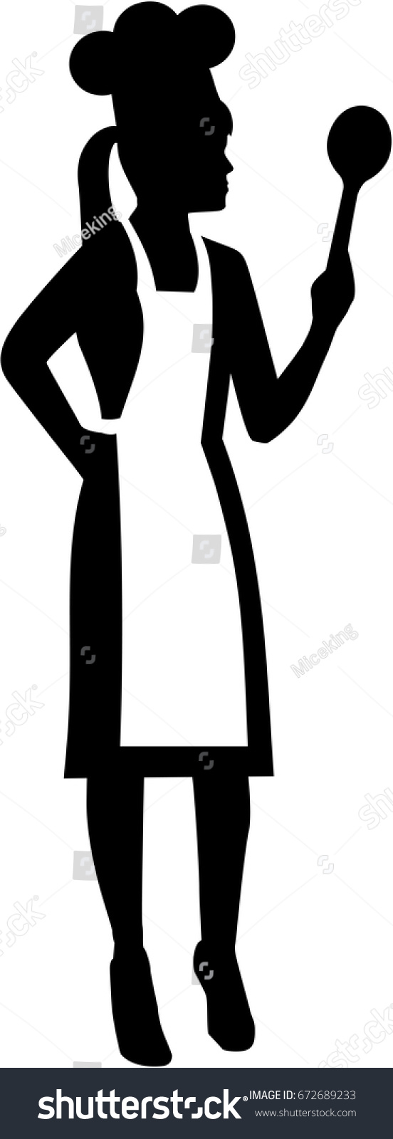 Female Chef Silhouette Stock Vector (Royalty Free) 672689233 | Shutterstock