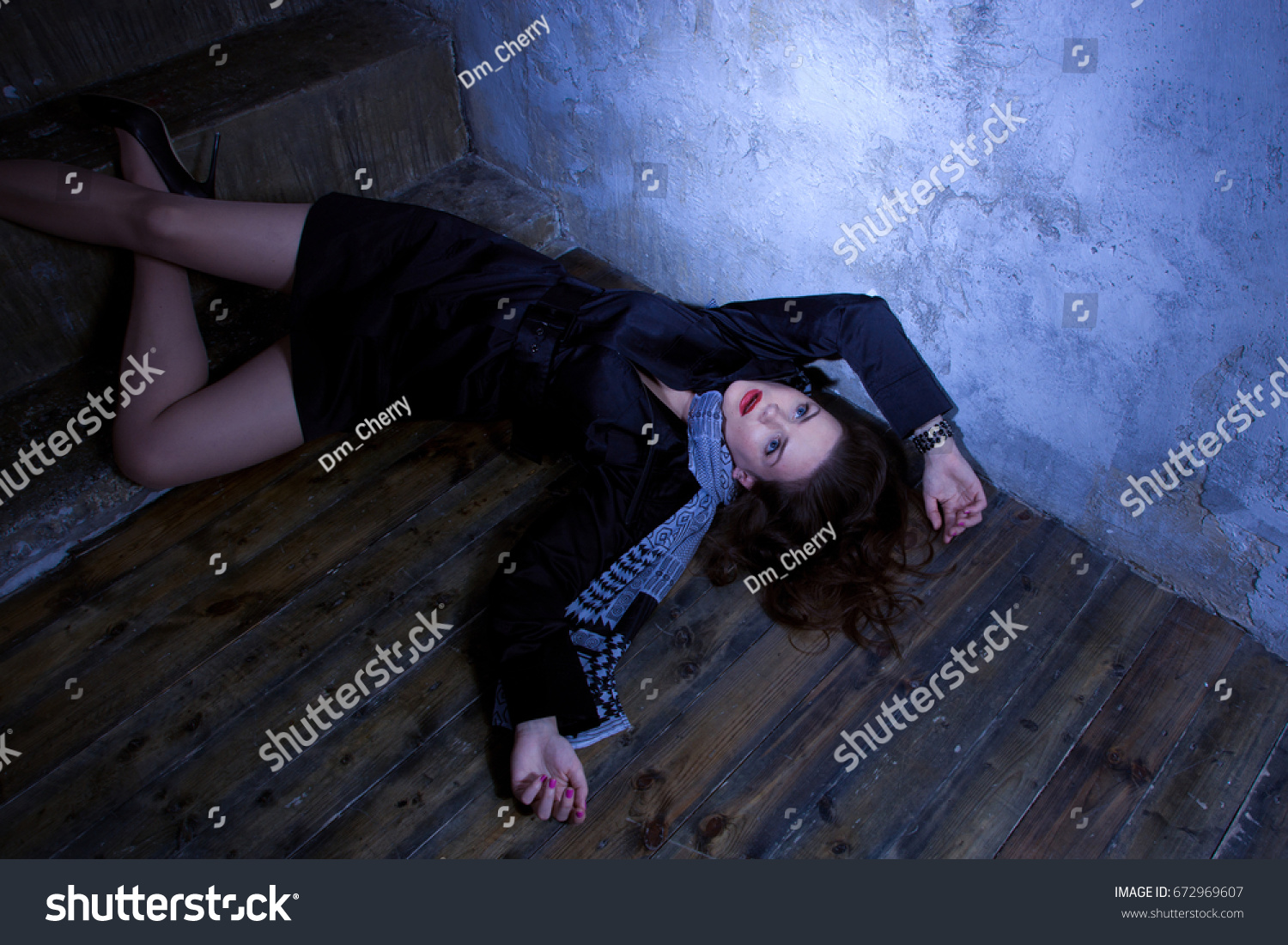 Noir Film Style Crime Scene Strangled Stock Photo 672969607 | Shutterstock