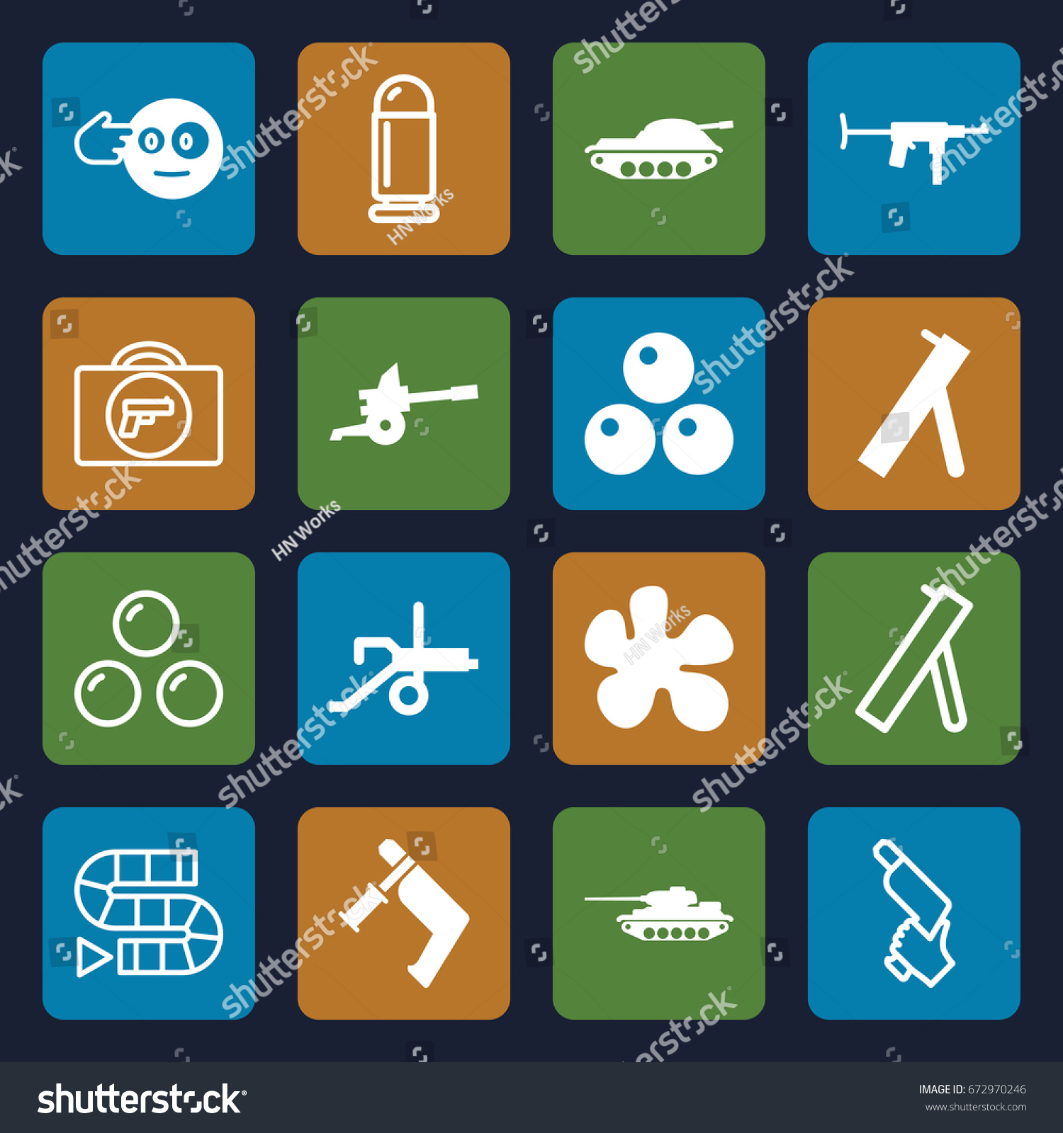 Gun Icons Set Set 16 Gun Stock Vector Royalty Free 672970246 Shutterstock 3498