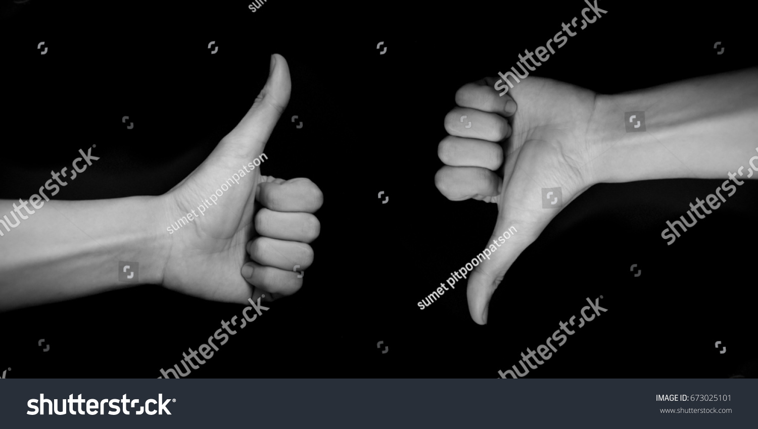 Hand Acting Good Bad Black White Stock Photo 673025101 | Shutterstock