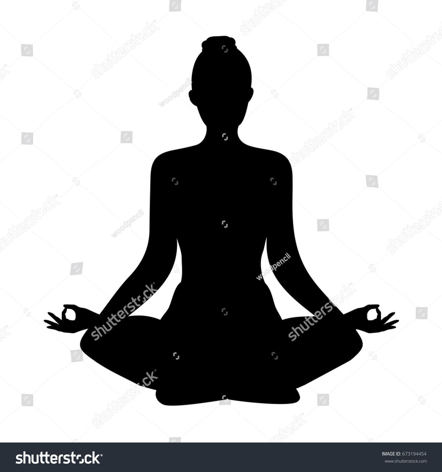 Yoga Lotus Position Silhouette Vector Shape Stock Vector (Royalty Free ...