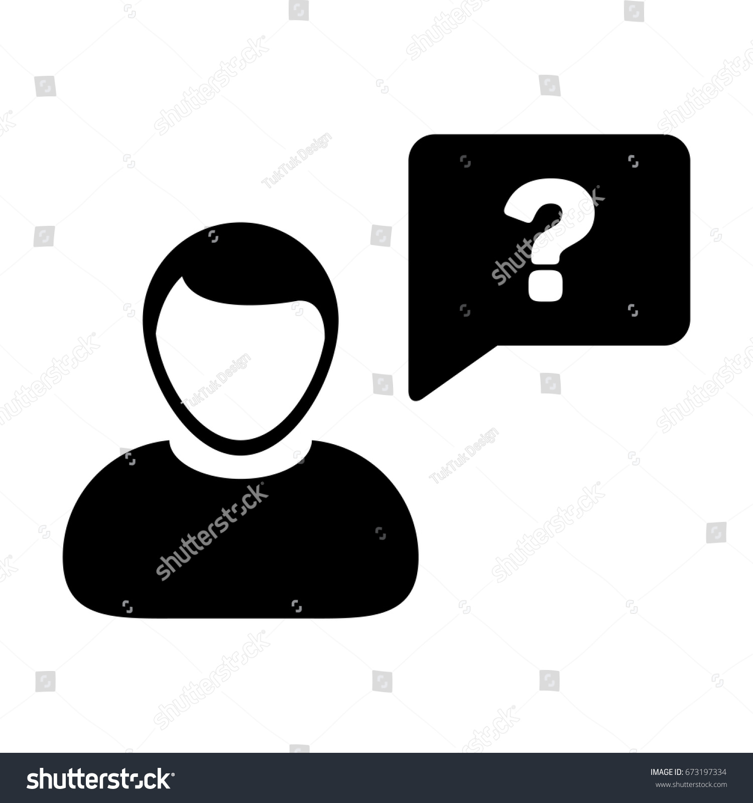 Question Mark Icon Vector Person Message Stock Vector (Royalty Free