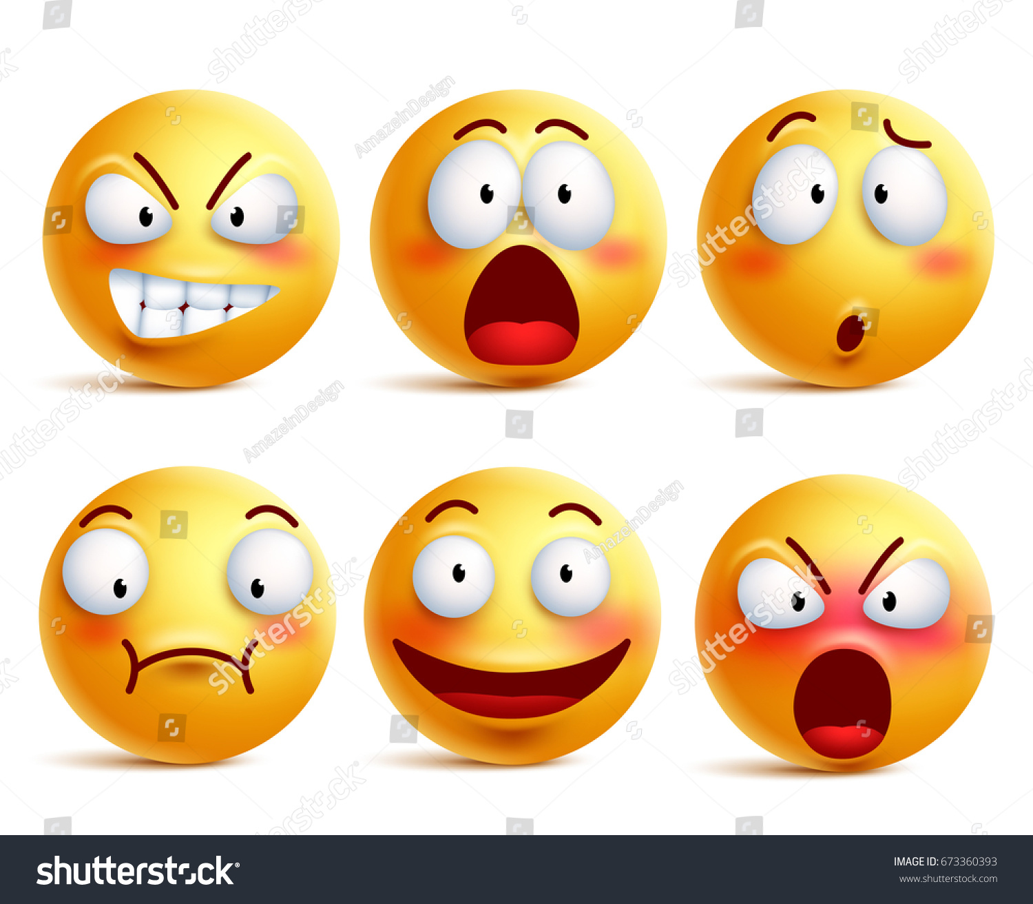 Smileys Vector Set Smiley Face Yellow Stock Vector (Royalty Free ...