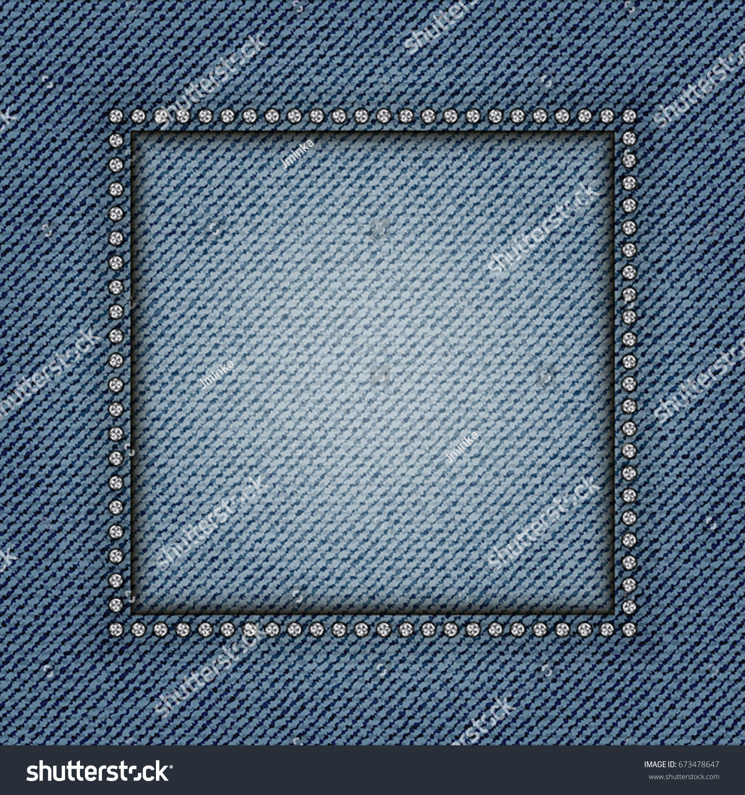 Jeans Frame Diamonds On Jeans Background Stock Vector (Royalty Free ...