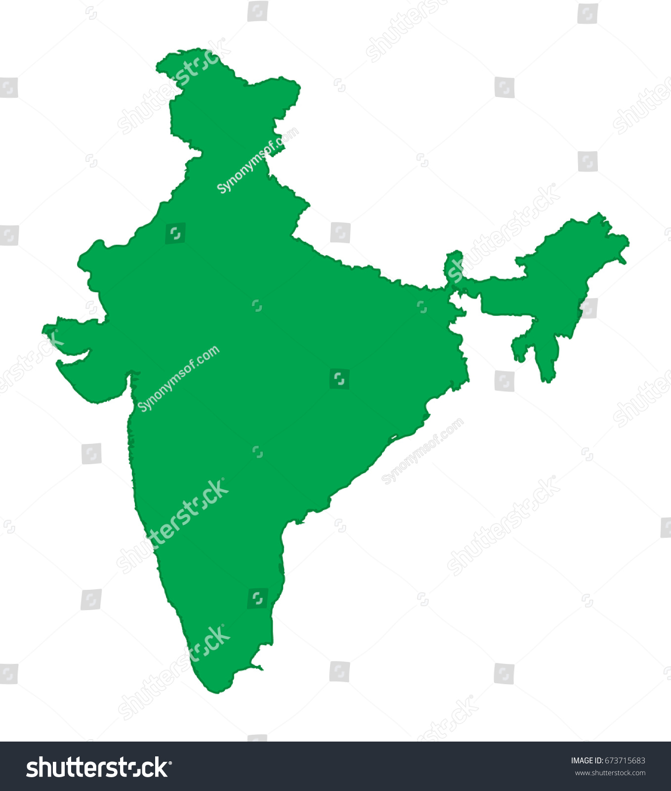 Indian Map Vector Stock Vector (Royalty Free) 673715683 | Shutterstock