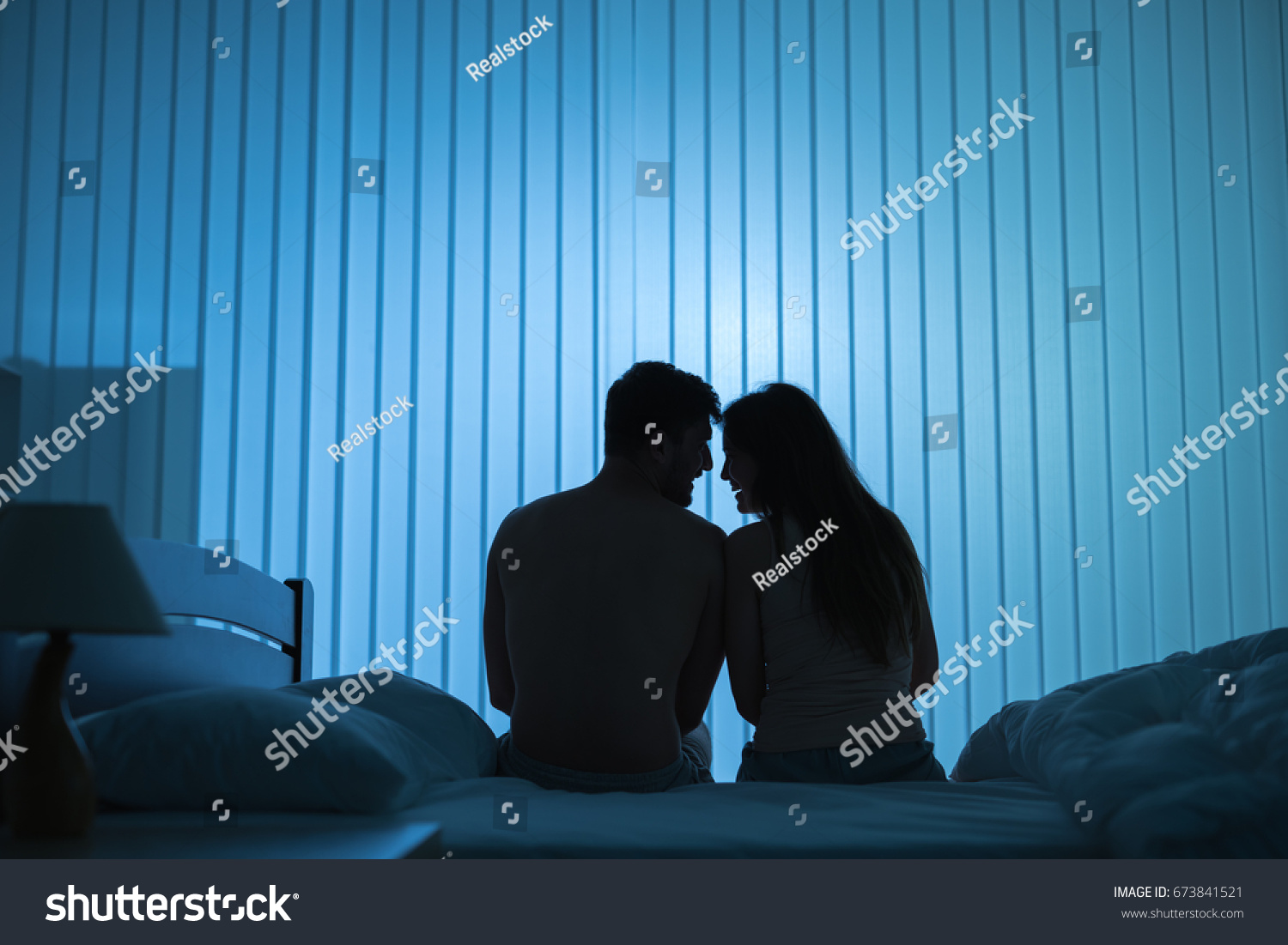 romantic images on bed at night