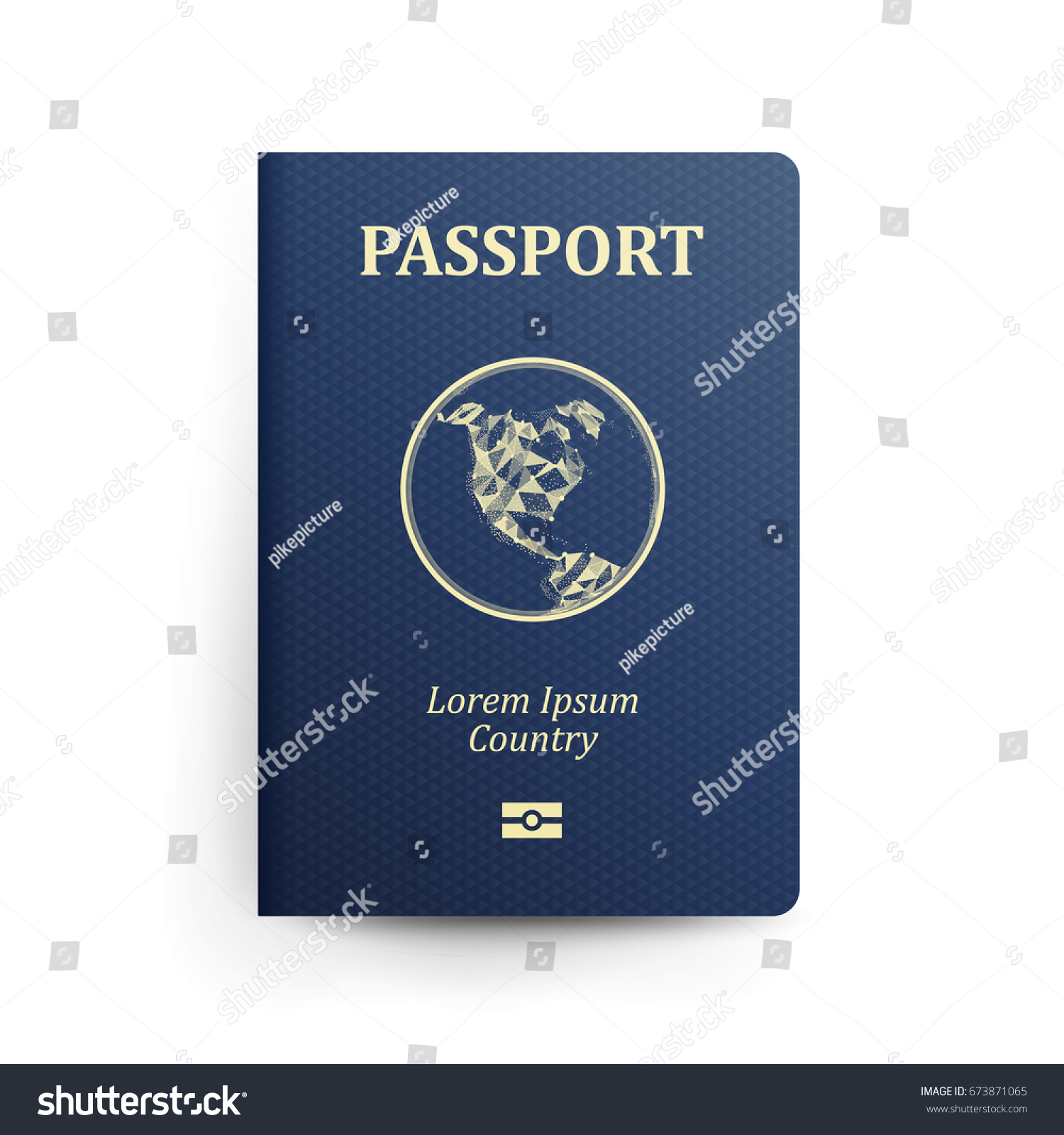 Passport Map Realistic Vector Illustration Blue Stock Vector (Royalty ...