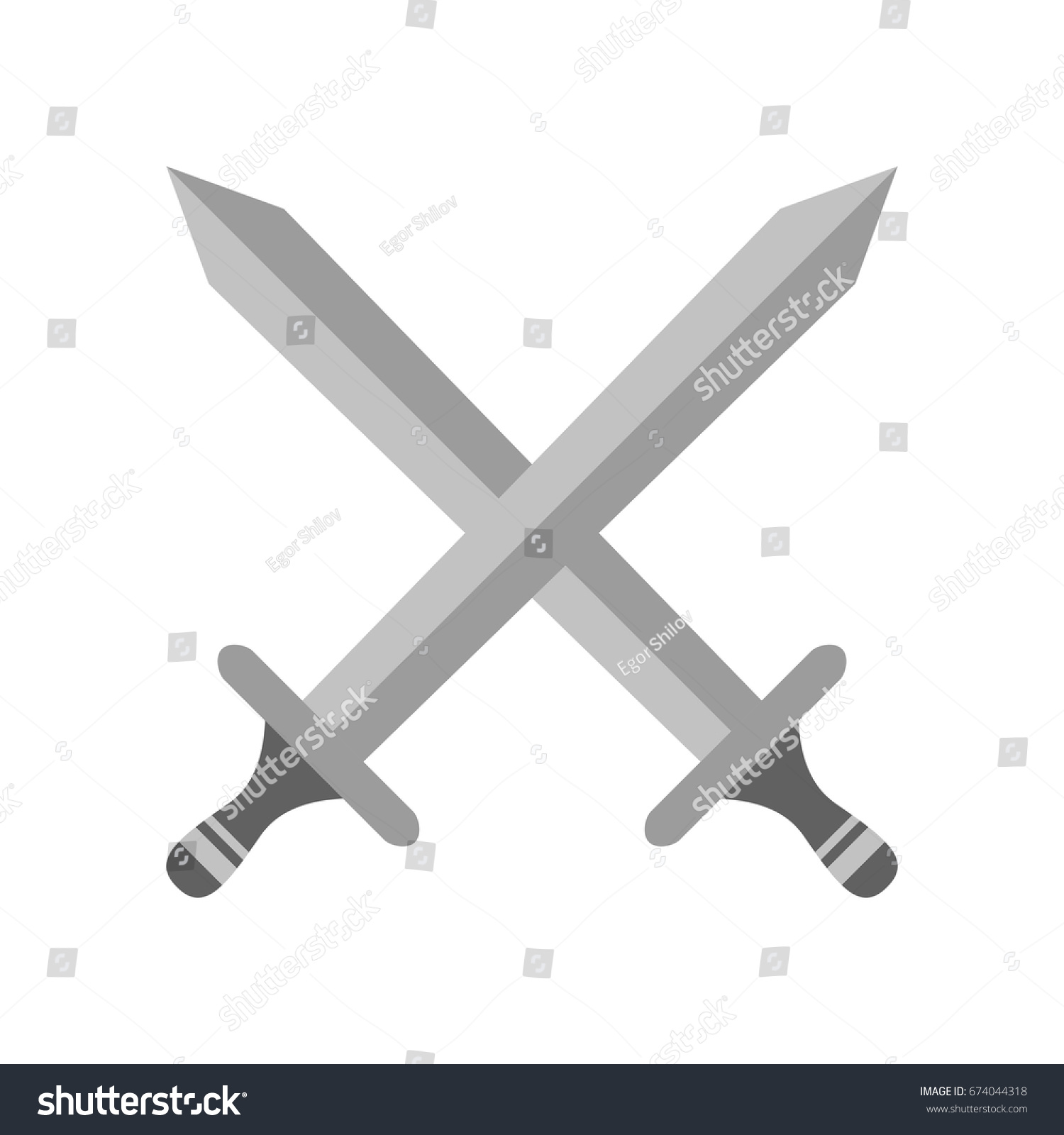 Swords Intersecting Icon Stock Vector (Royalty Free) 674044318 ...